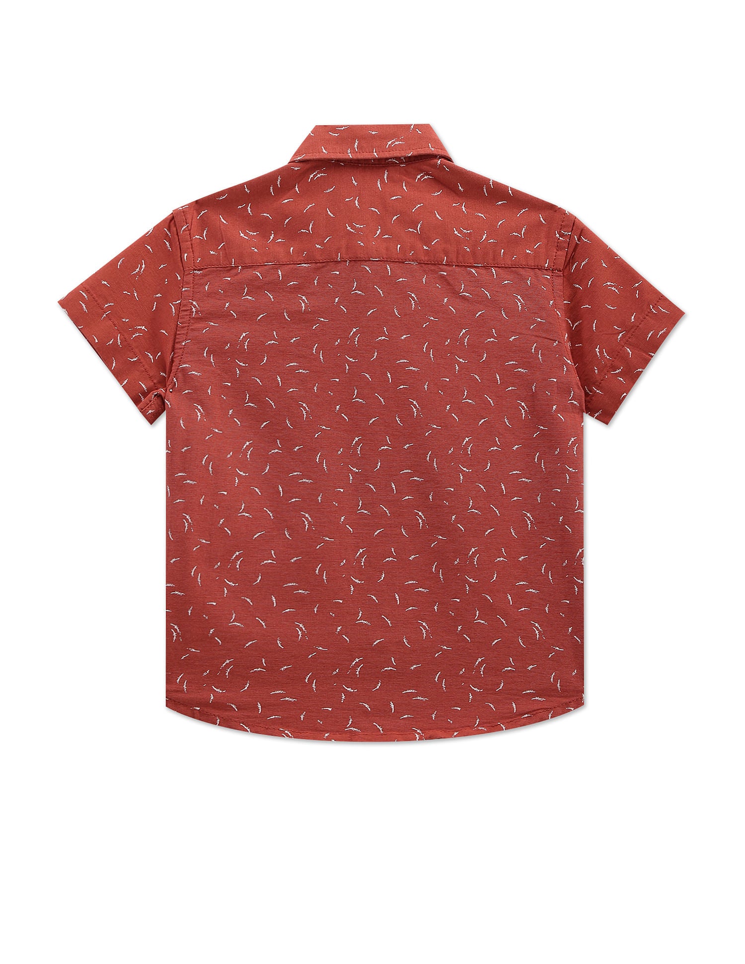 Geometric Print Cotton Shirt Rust - U.S. POLO ASSN. | Large