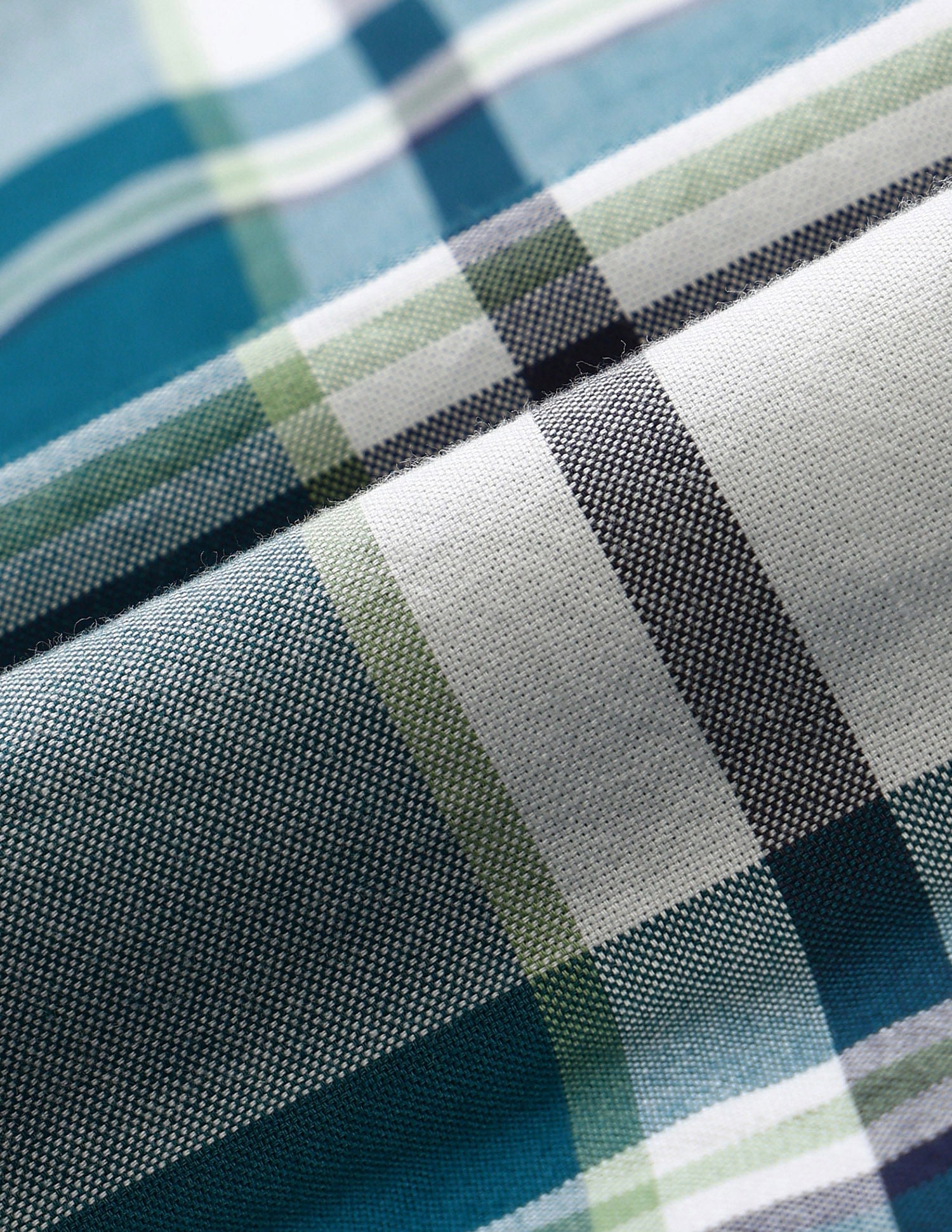 Tailored Fit Dobby Checked Shirt Teal - U.S. POLO ASSN. | Large