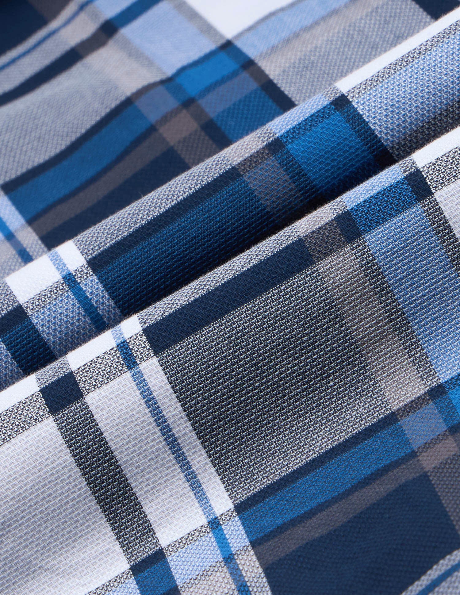 Grid Tattersall Checked Tailored Fit Shirt Navy - U.S. Polo Assn. India | Large