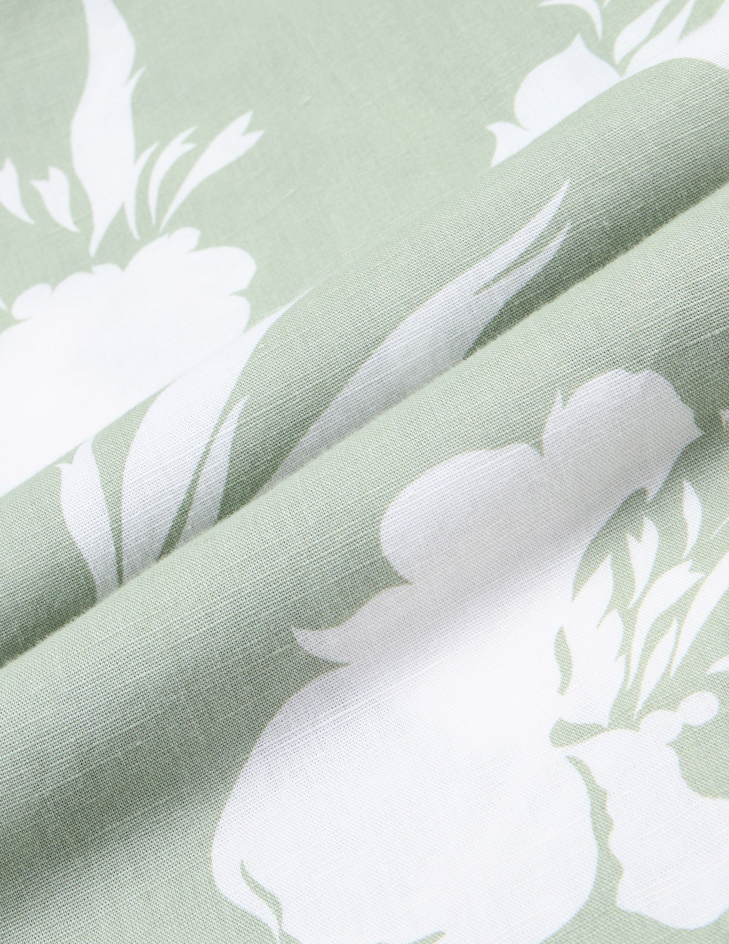 Floral Printed Cotton Linen Shirt Light Green - U.S. Polo Assn. India | Large