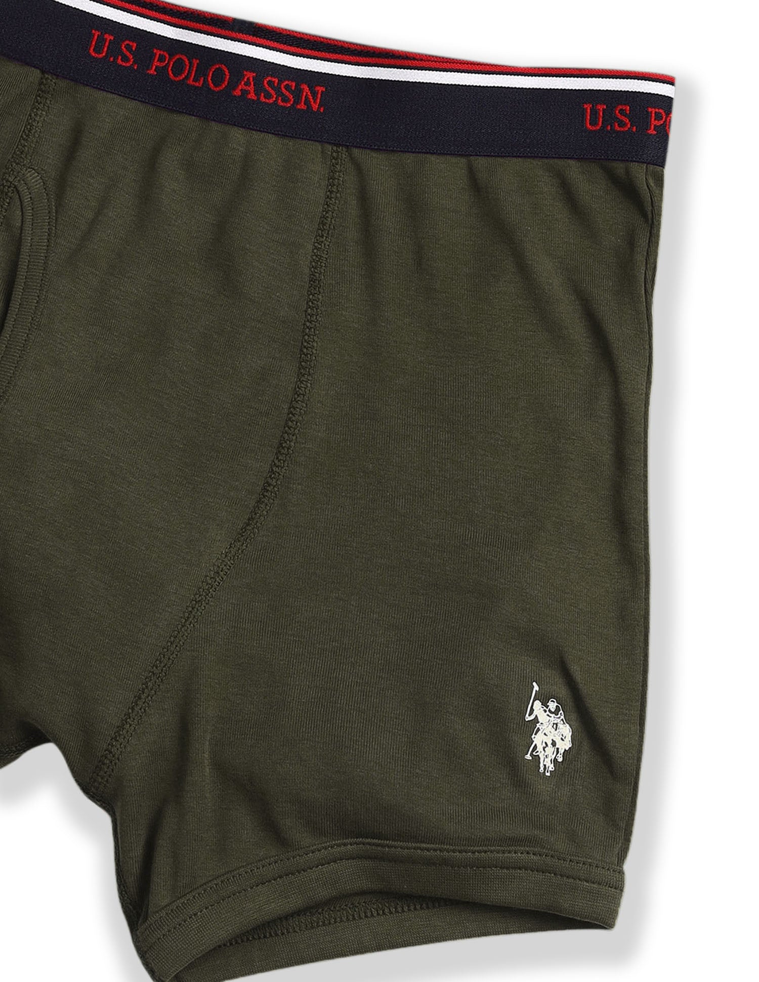 Breathable Soft Cotton I667-P1 Trunks - Pack Of 1 Olive - U.S. Polo Assn. India | Large