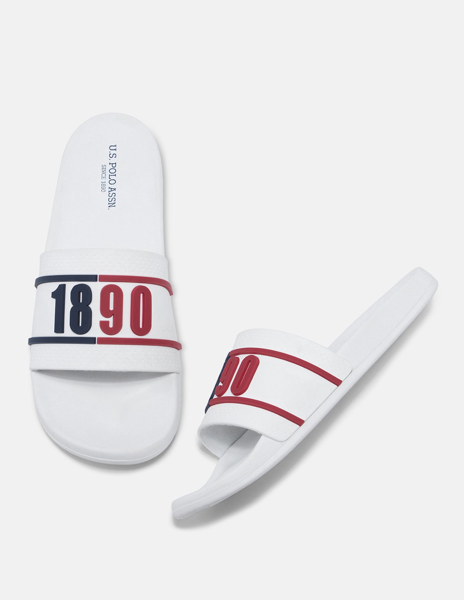 Numeric Embossed Alfie Sliders White - U.S. Polo Assn. India | Large