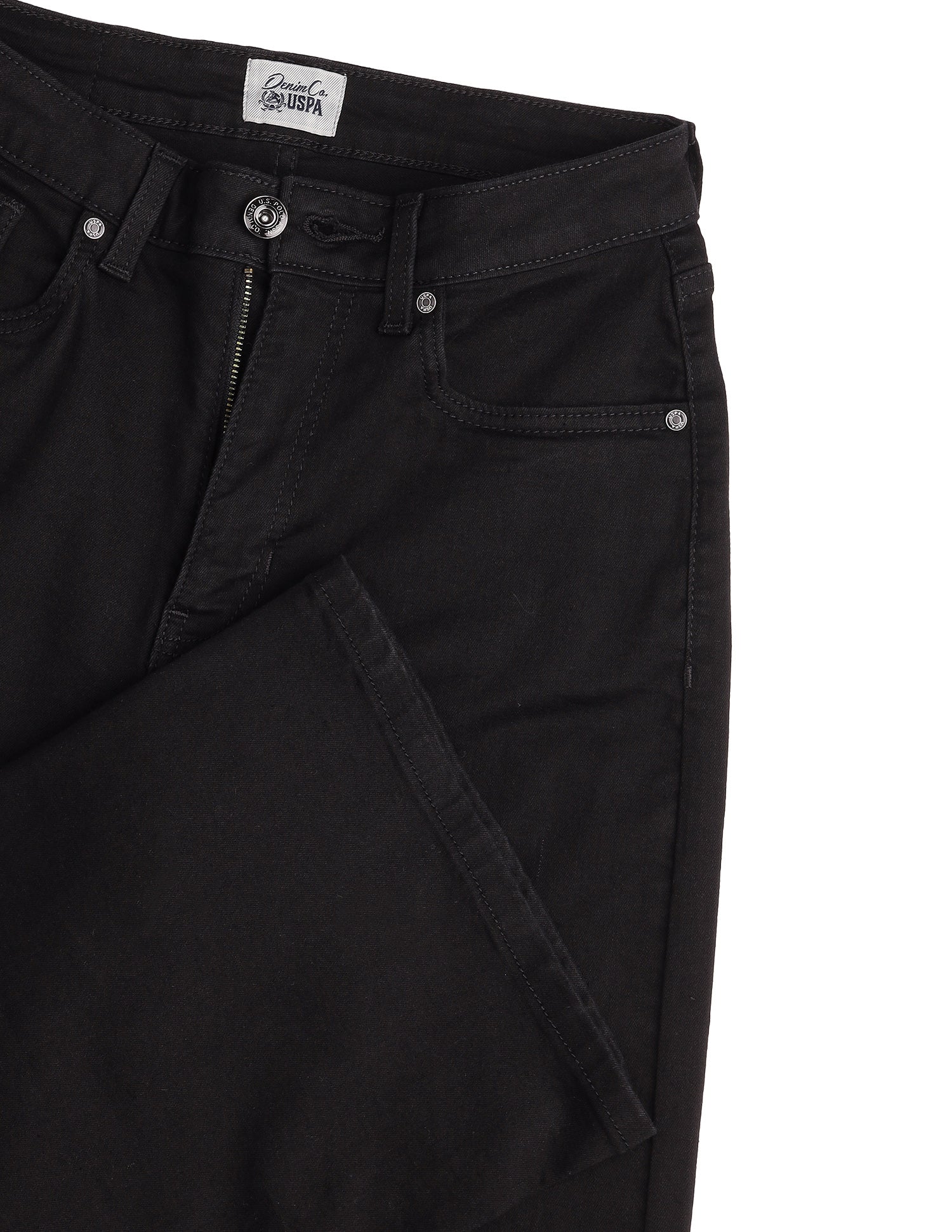 High Rise Wide Leg Fit Jeans Jet Black - U.S. Polo Assn. India | Large