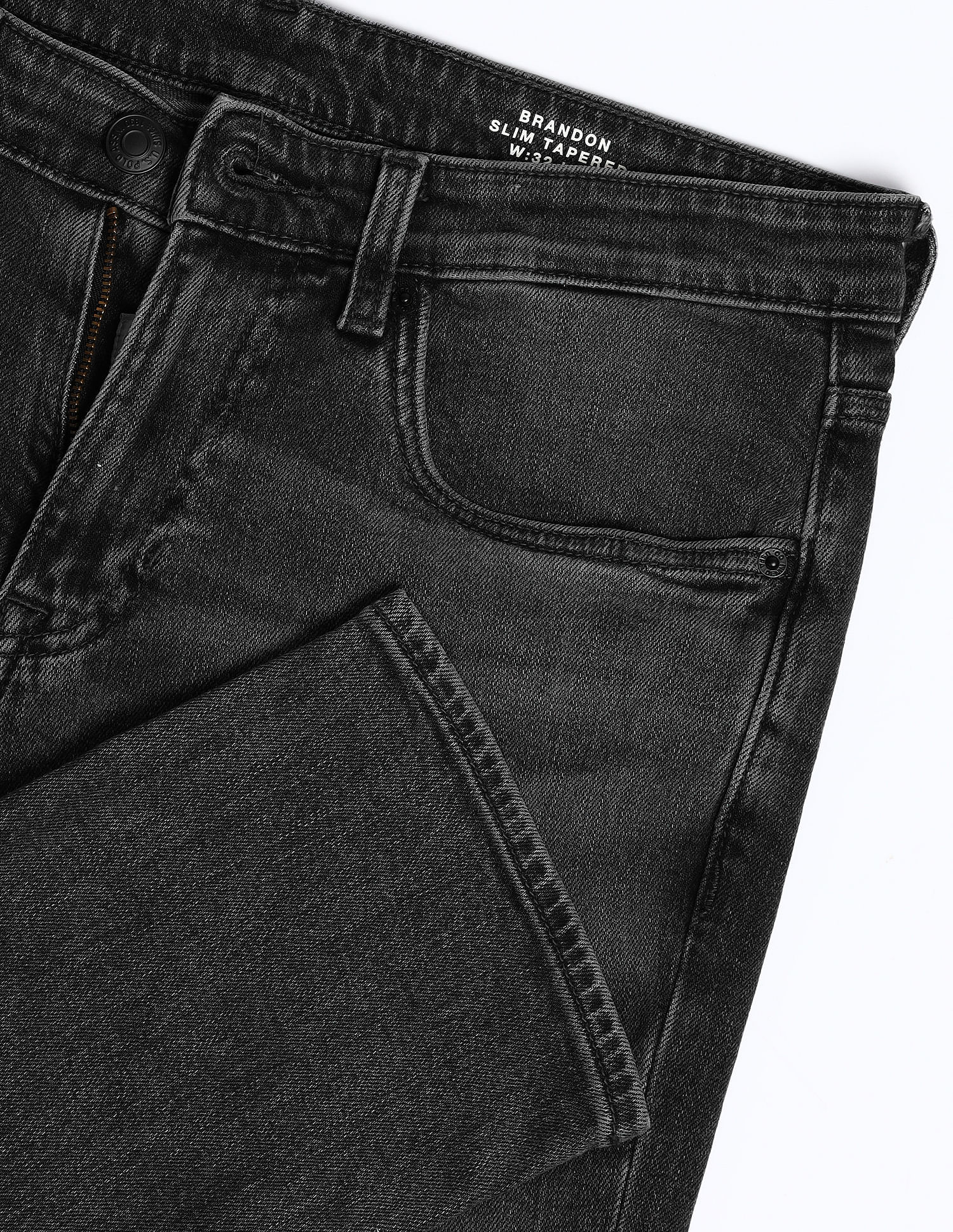 Slim Tapered Fit Grey Jeans Charcoal-Grey - U.S. Polo Assn. India | Large