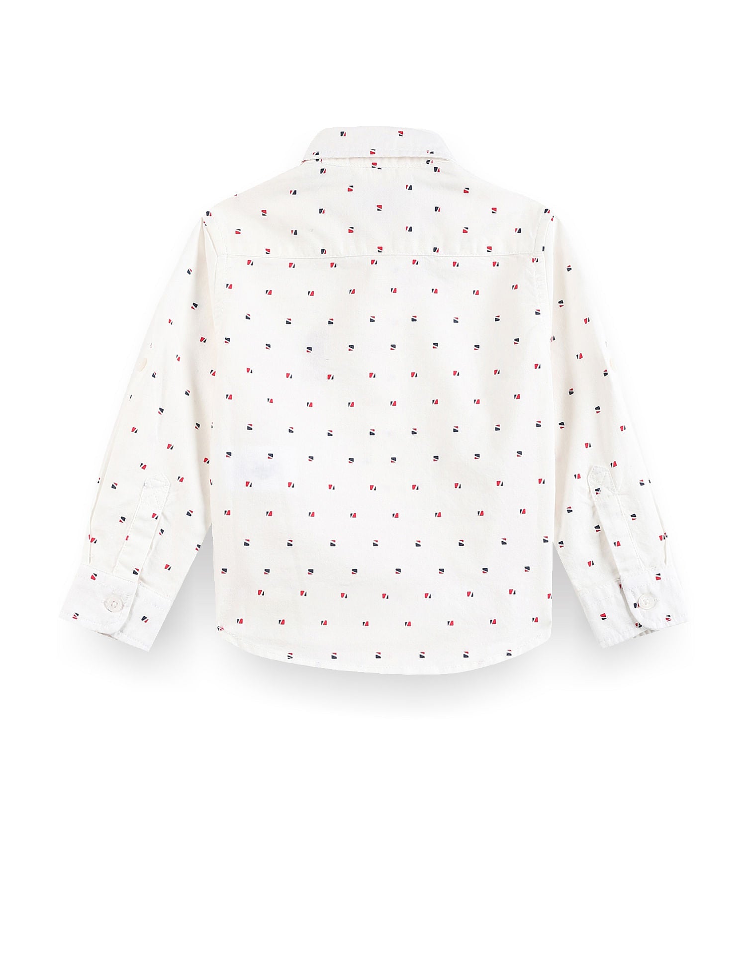 Geometric Print Dobby Cotton Shirt Off White - U.S. POLO ASSN. | Large