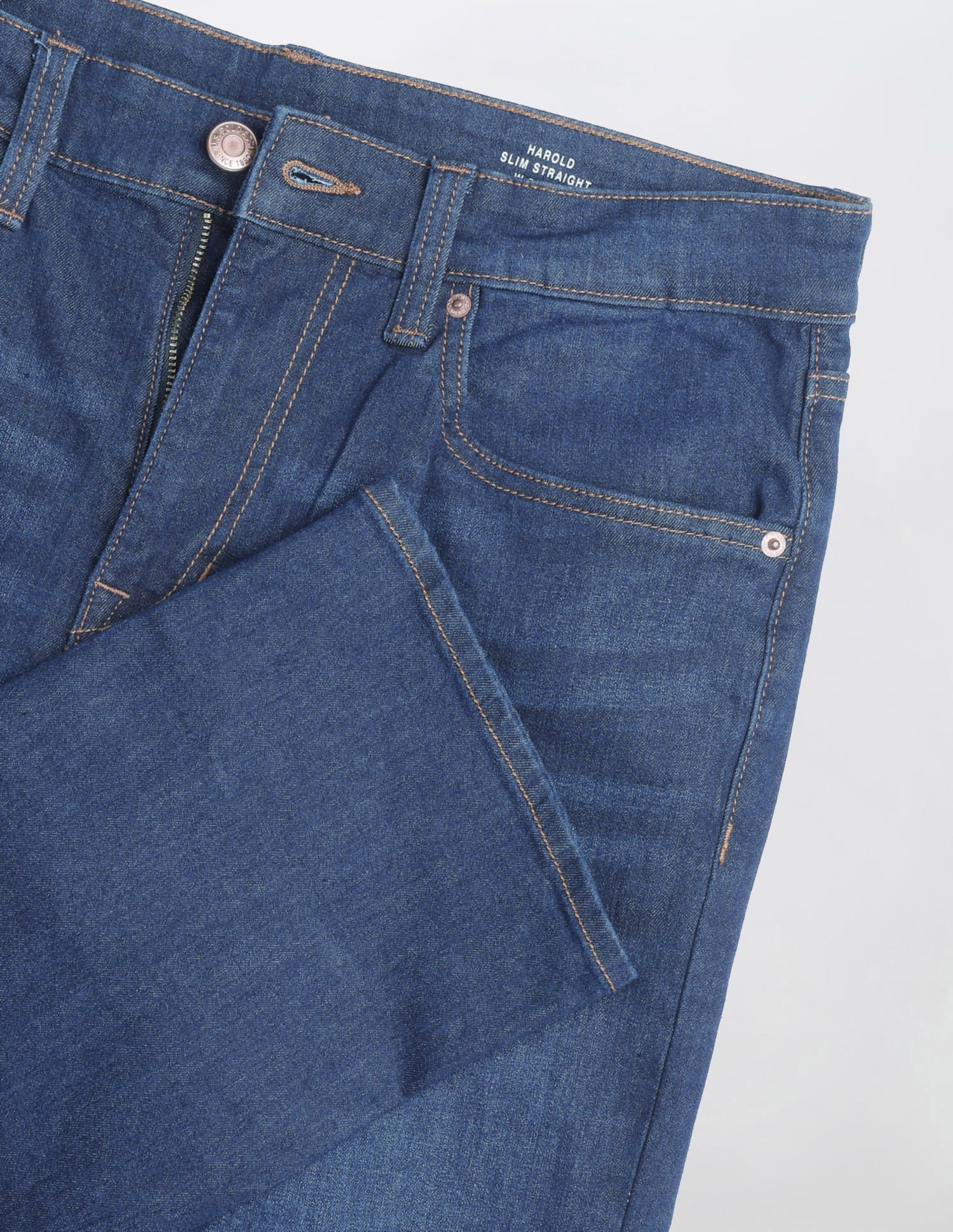 Solid Slim Straight Fit Jeans Blue - U.S. Polo Assn. India | Large