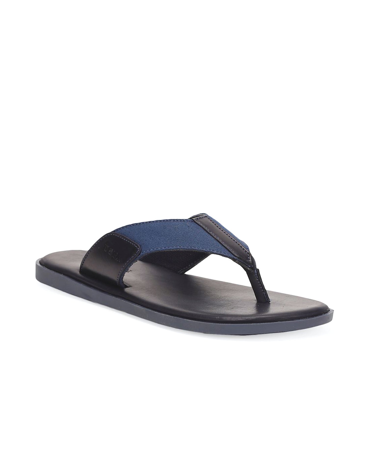 Men Panelled V-Strap Barrio Sandals Navy and Black - U.S. Polo Assn. India | Large
