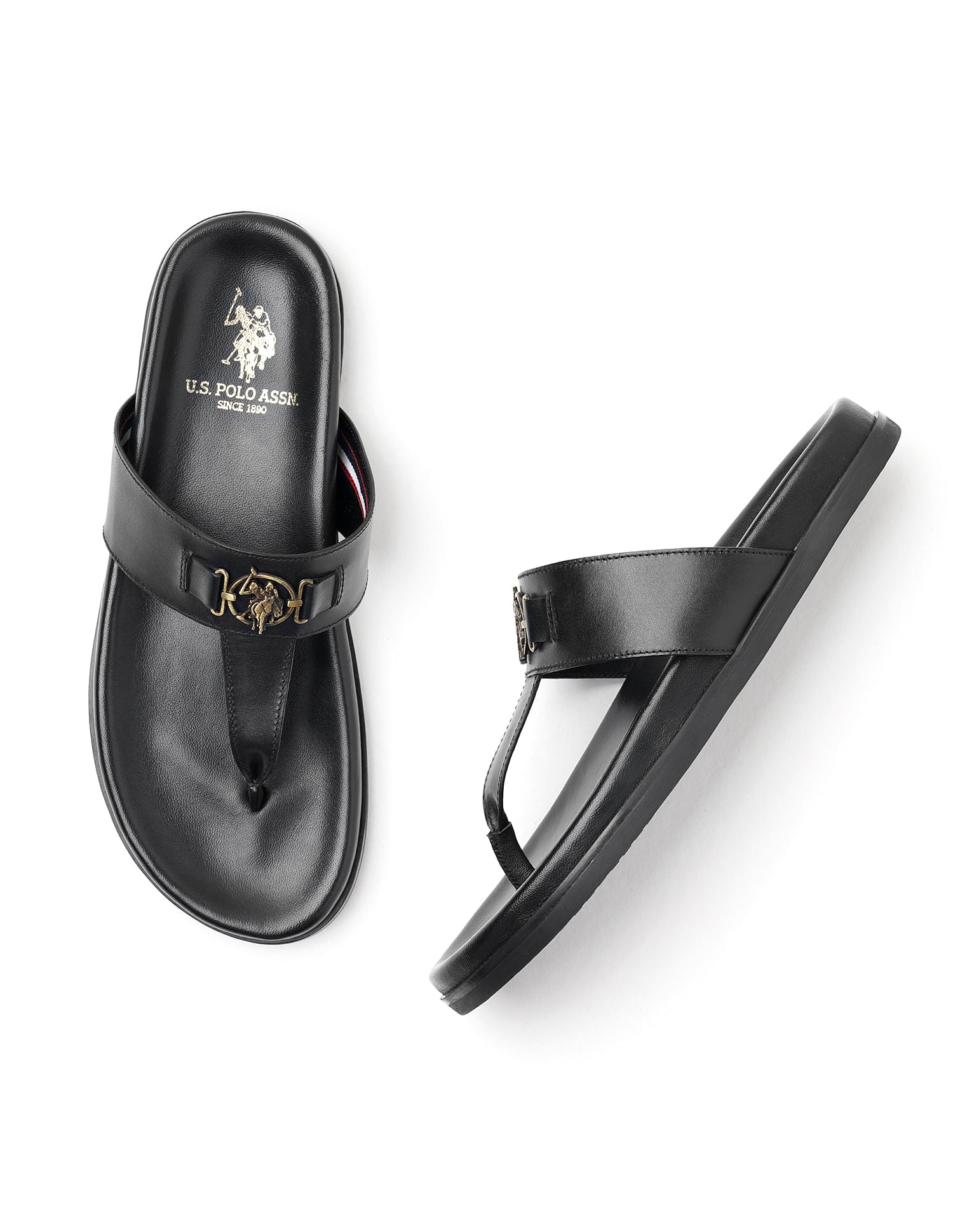 T-strap Rudi Sandals Black - U.S. Polo Assn. India | Large