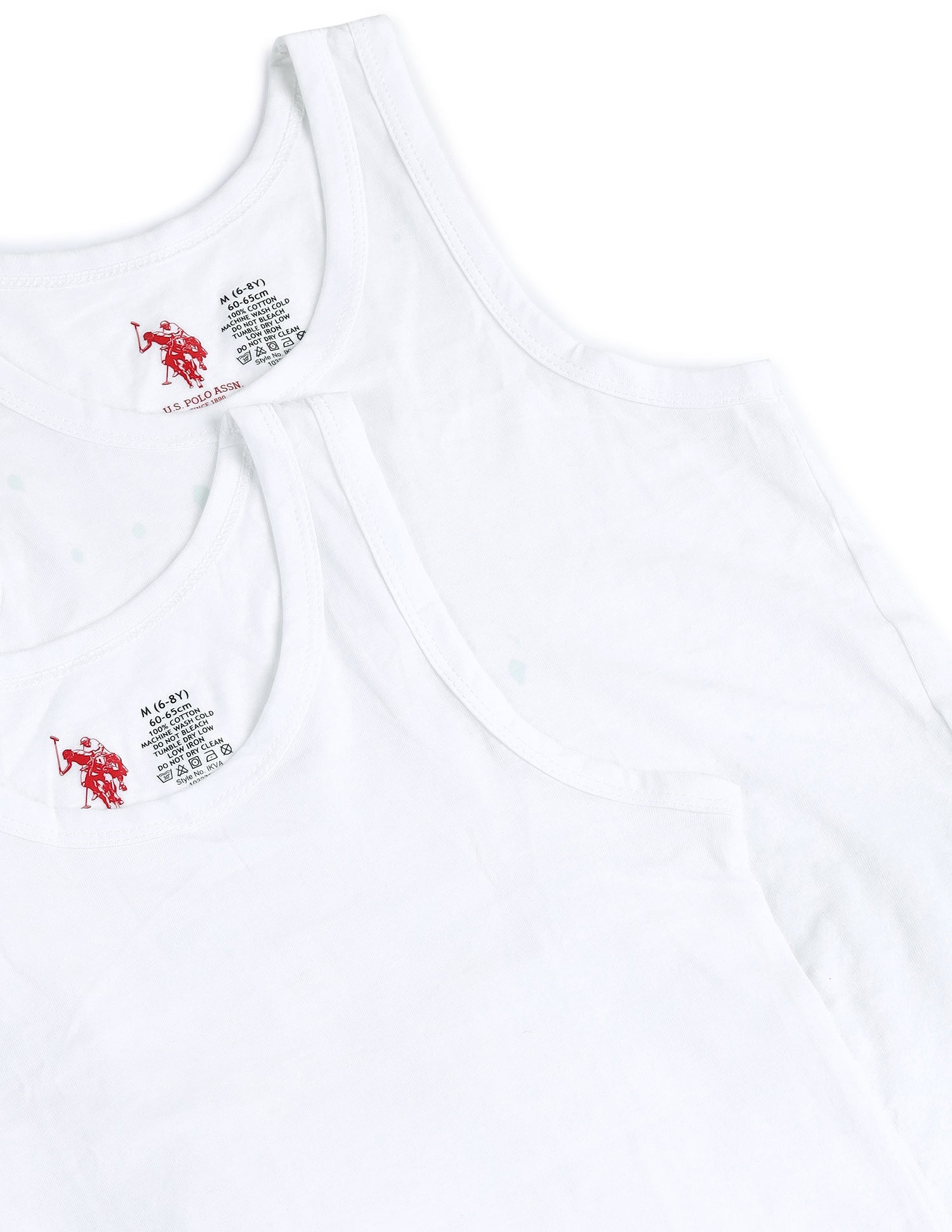 Sleeveless Solid IKVA Cotton Vest - Pack Of 2 White - U.S. POLO ASSN. | Large