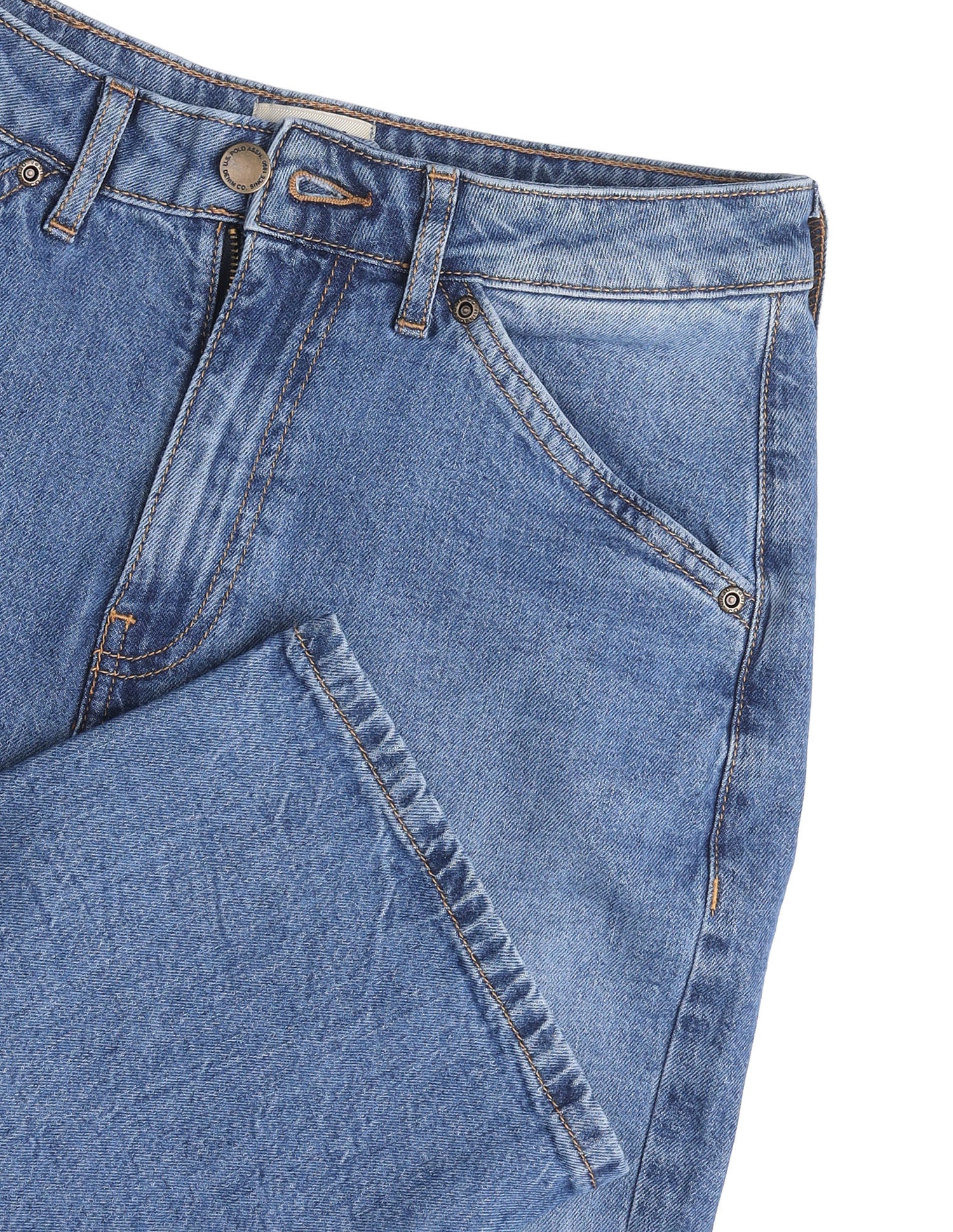 High Rise Straight Fit Jeans Dark Blue - U.S. Polo Assn. India | Large
