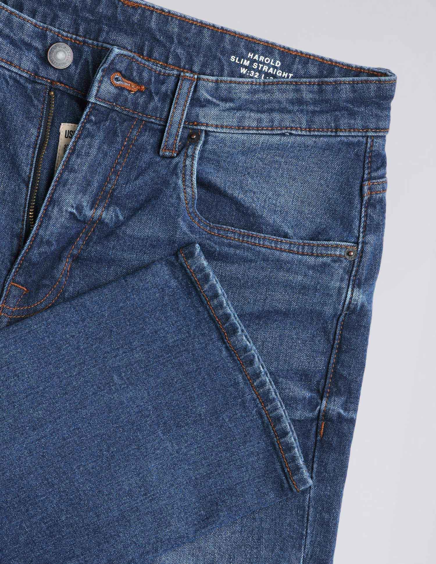 Harold Slim Straight Fit Blue Jeans Blue - U.S. POLO ASSN. | Large