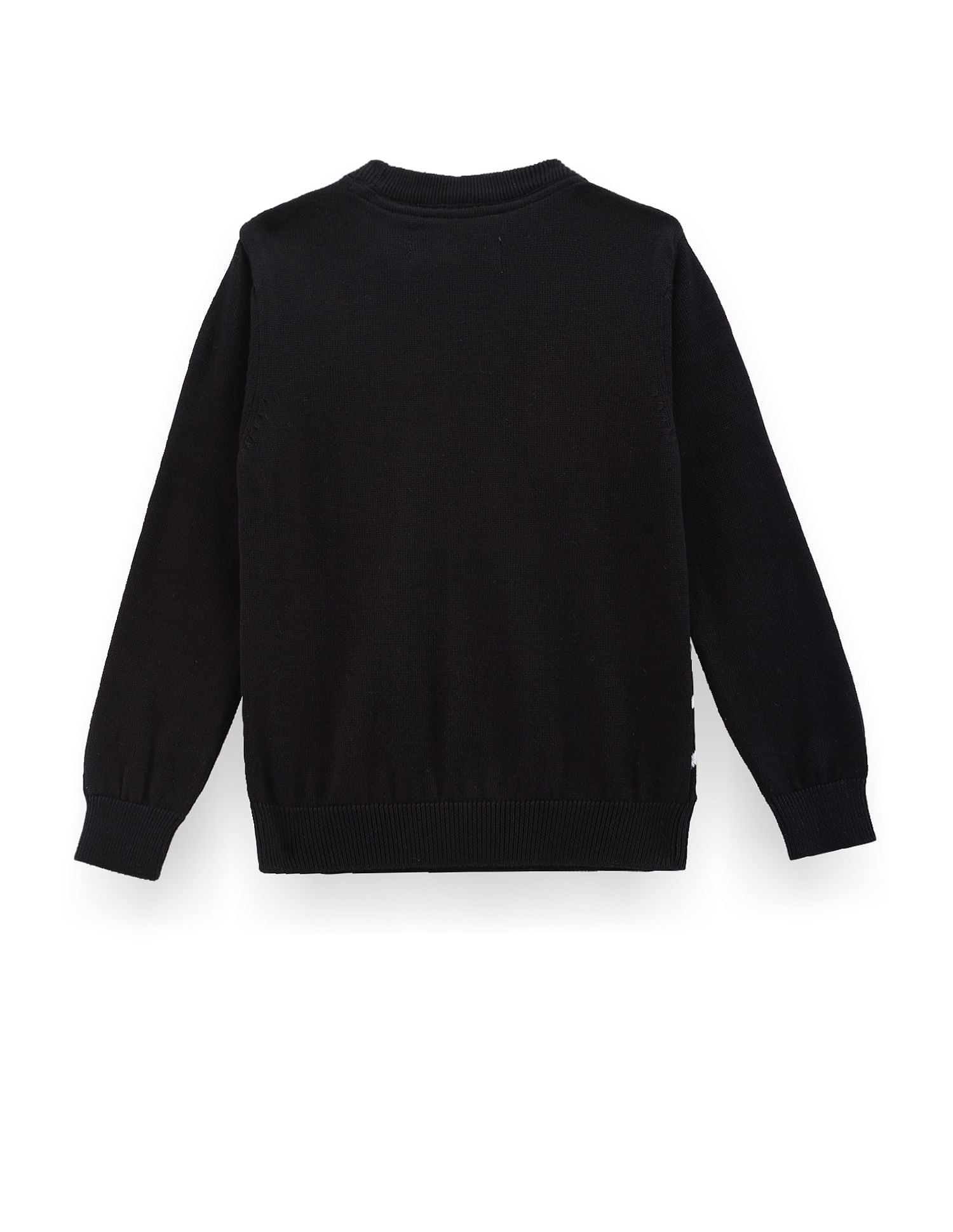 Boys Houndstooth Logo Sweater Black - U.S. POLO ASSN. | Large