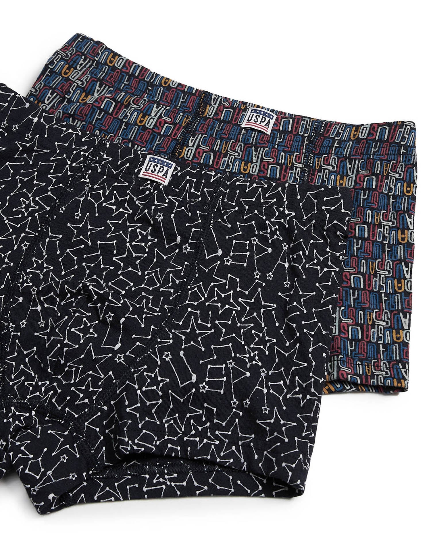 Brand Print EKT05 Trunks - Pack Of 2 Navy - U.S. POLO ASSN. | Large