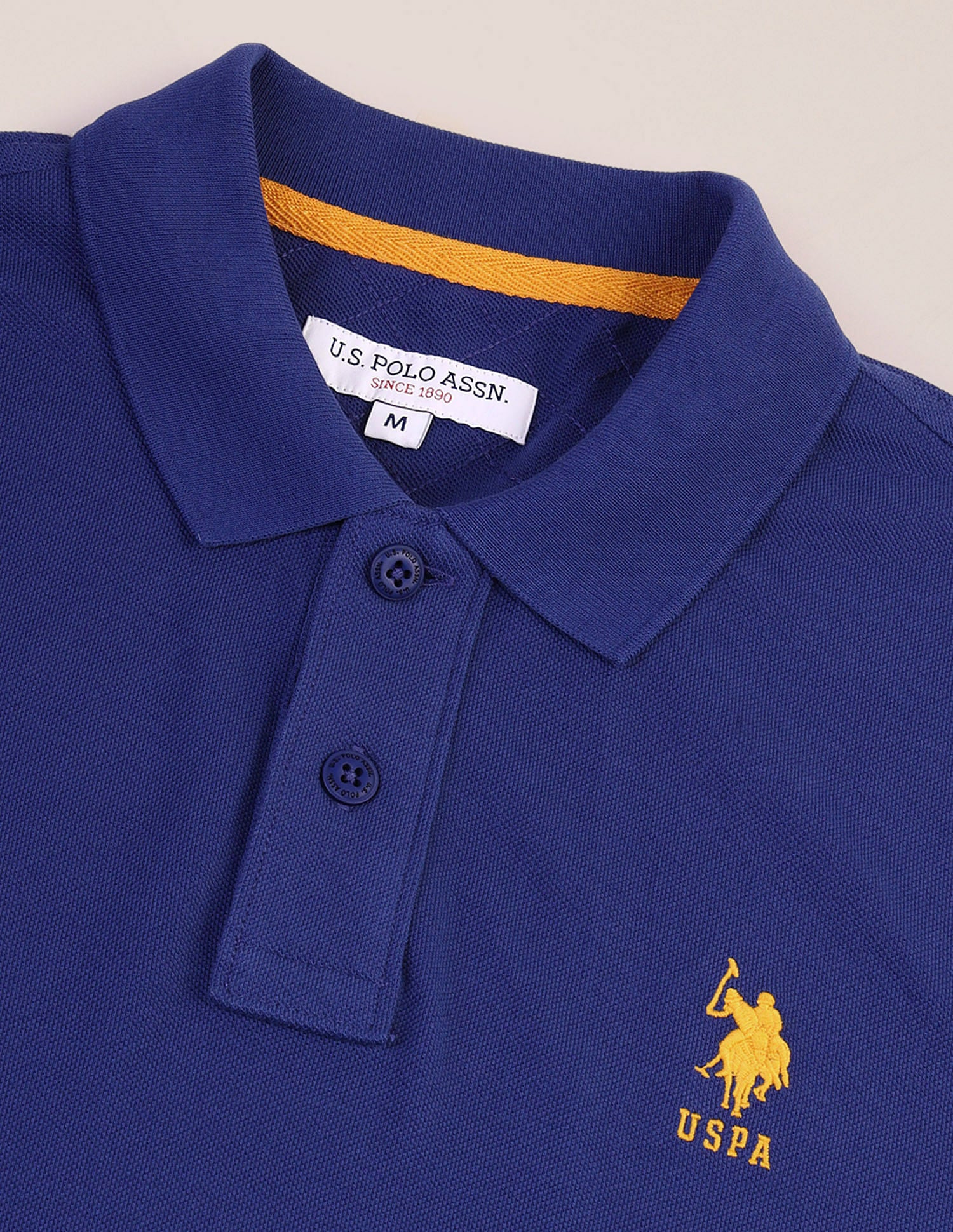 Contrast Logo Slim Polo Shirt Blue - U.S. Polo Assn. India | Large