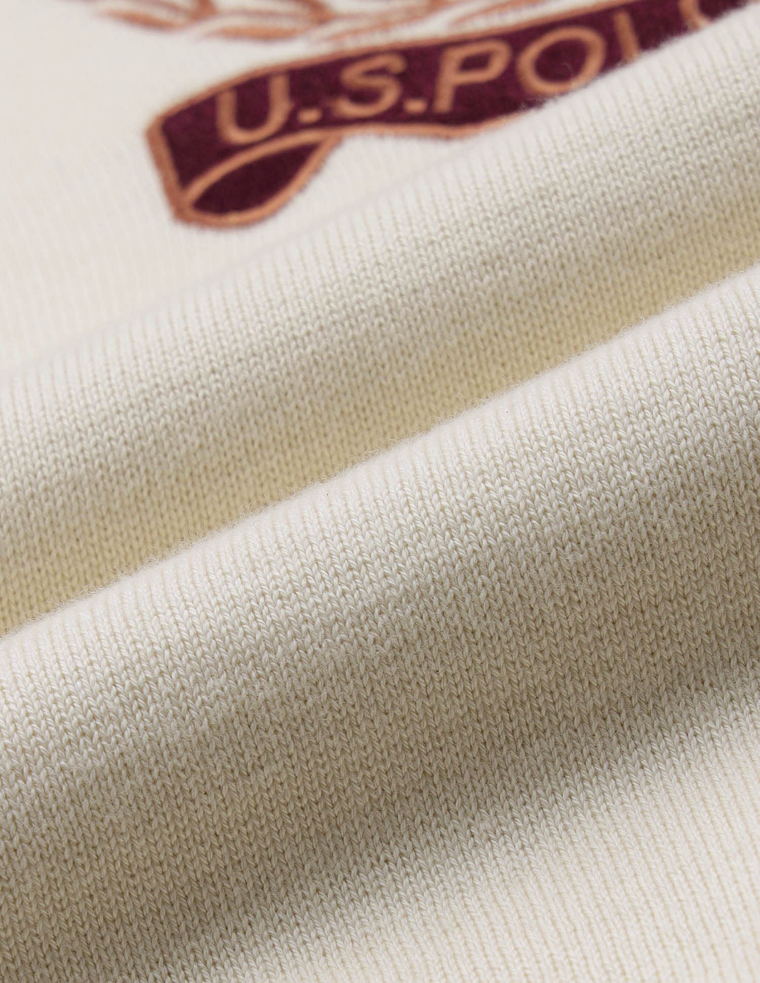 Drop Shoulder Relaxed Fit Sweater Off White - U.S. POLO ASSN. | Large