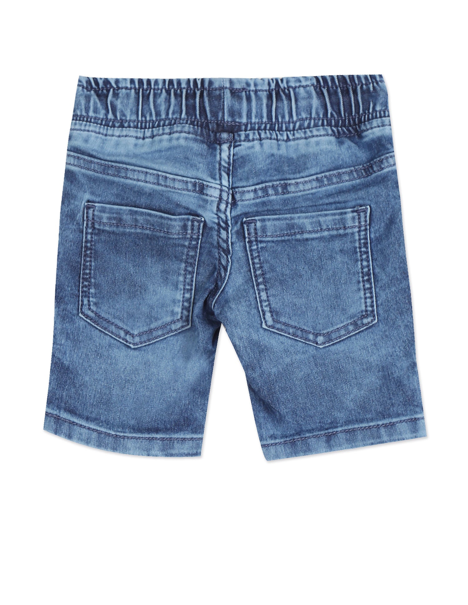 Boys Blue Drawstring Waist Slim Fit Denim Shorts Blue - U.S. Polo Assn. India | Large