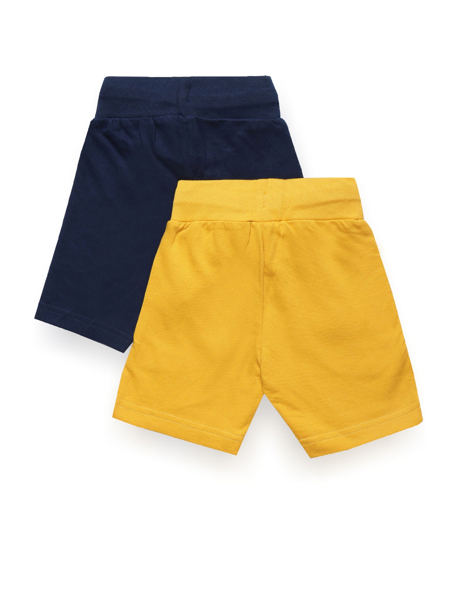 Brand Print Cotton Shorts - Pack Of 2 Navy and Yellow - U.S. POLO ASSN. | Large