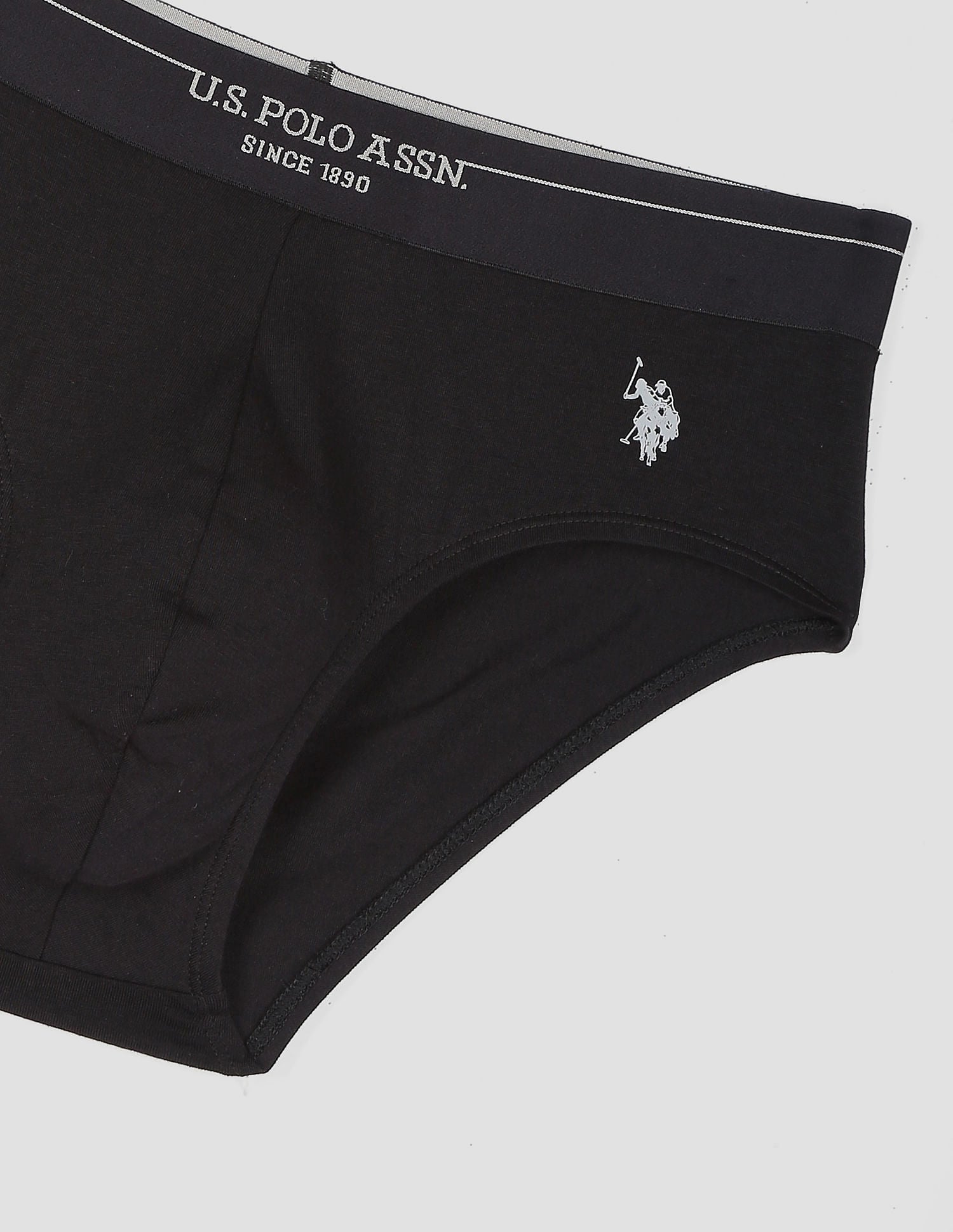 Modal Cotton Stretch Antibacterial PB003 Premium Briefs - Pack Of 1 Black - U.S. POLO ASSN. | Large