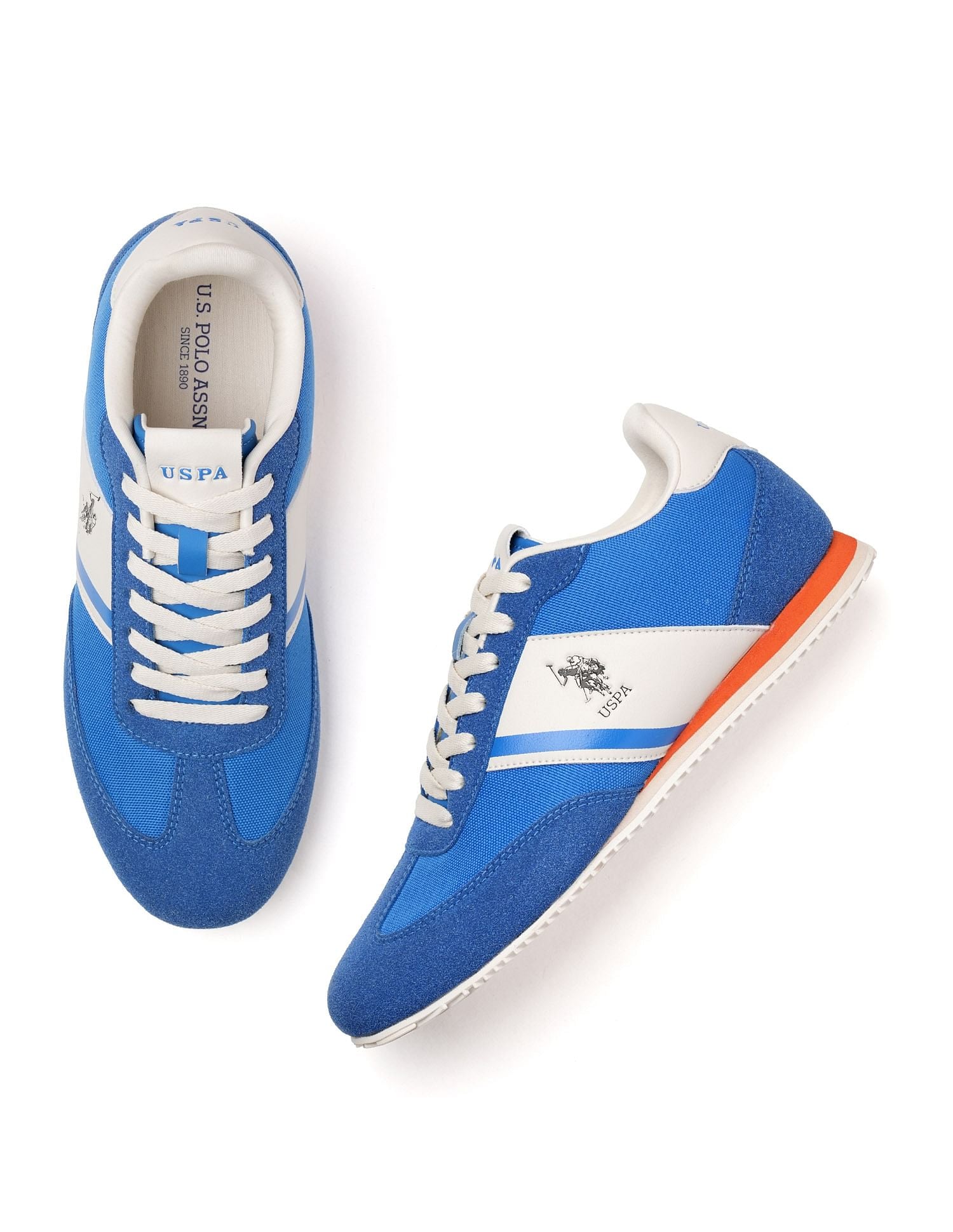 Men Vadler Suede Colourblocked Sneakers Blue - U.S. POLO ASSN. | Large