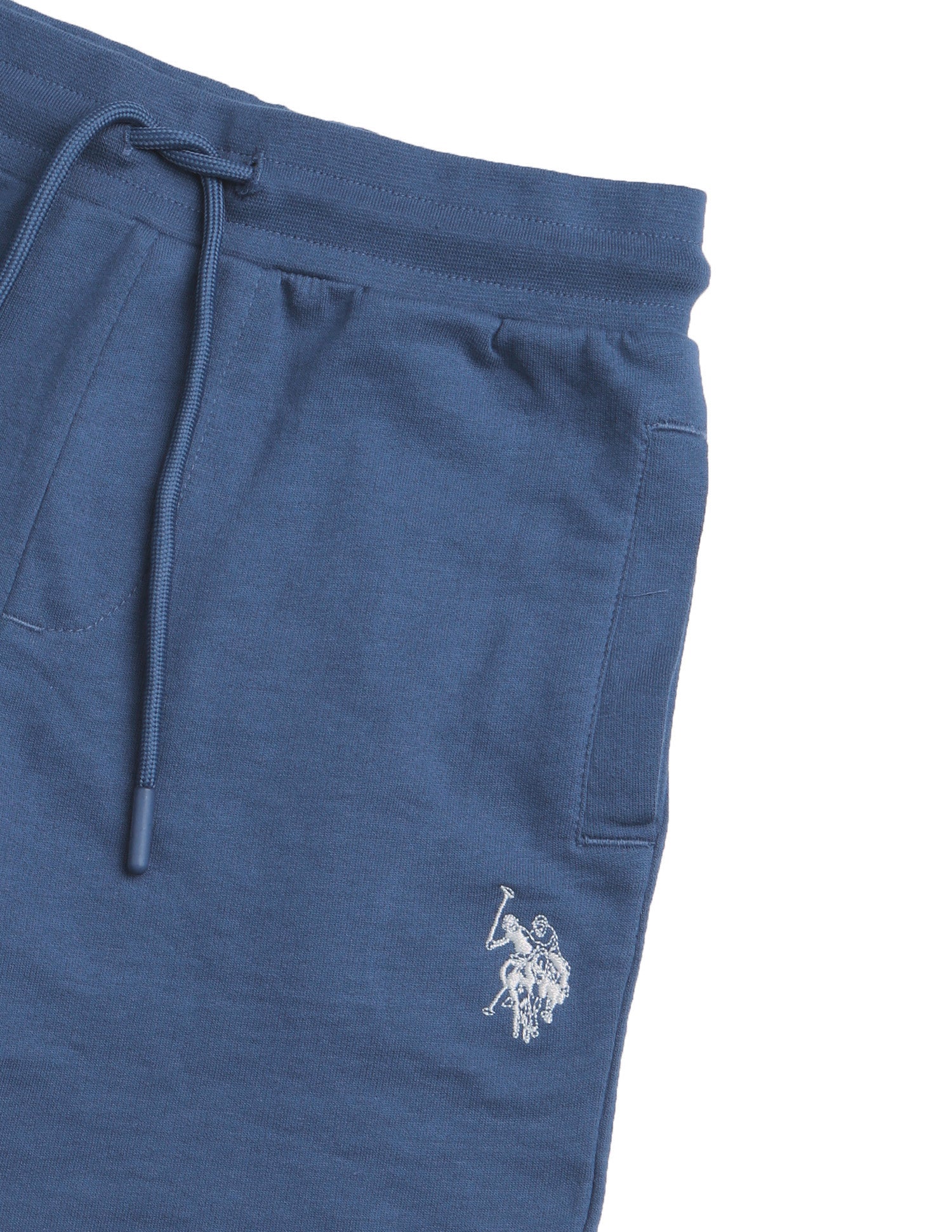 Mid Rise Solid Shorts Blue - U.S. Polo Assn. India | Large