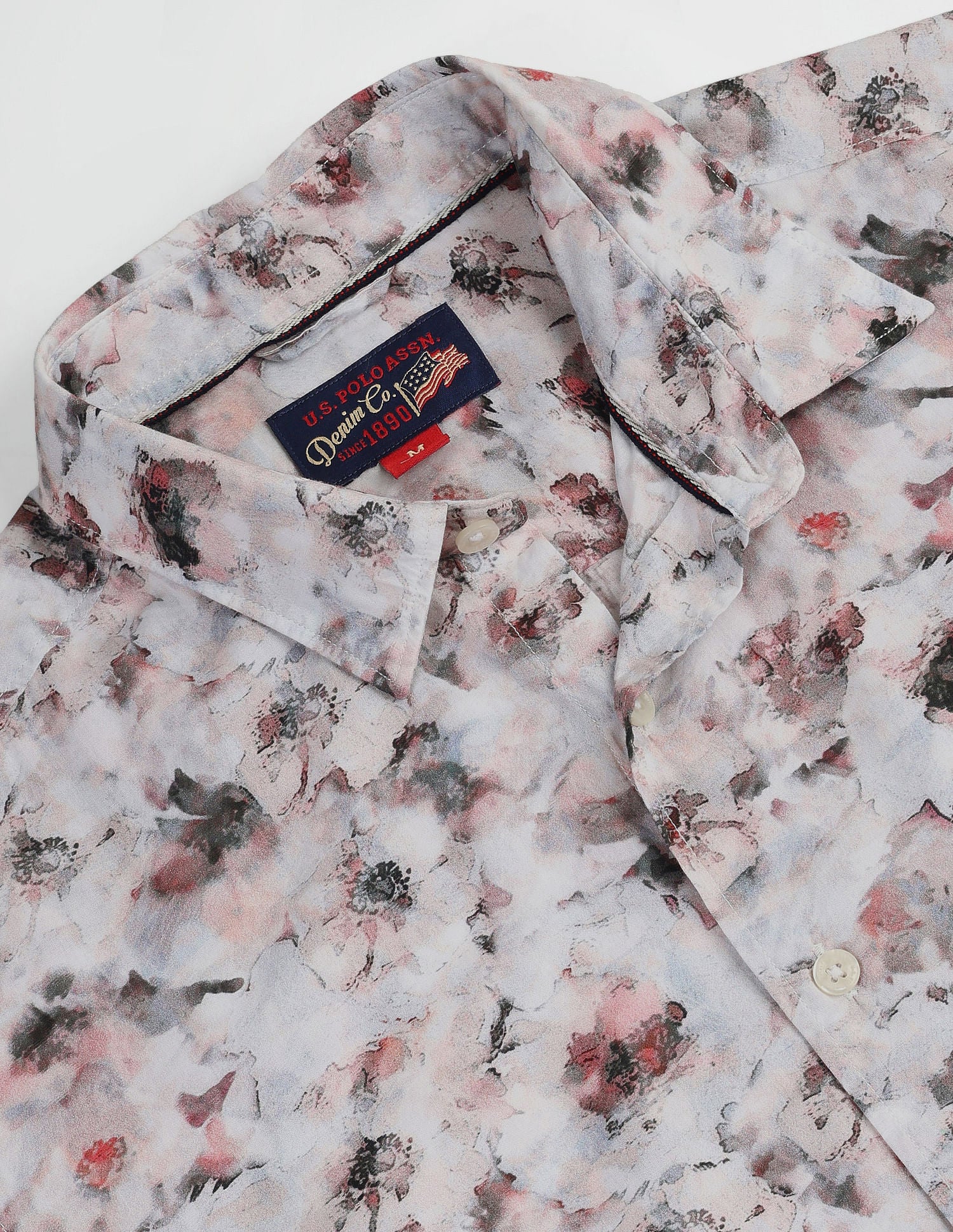 Short Sleeve Slim Fit Floral Shirt Grey - U.S. POLO ASSN. | Large