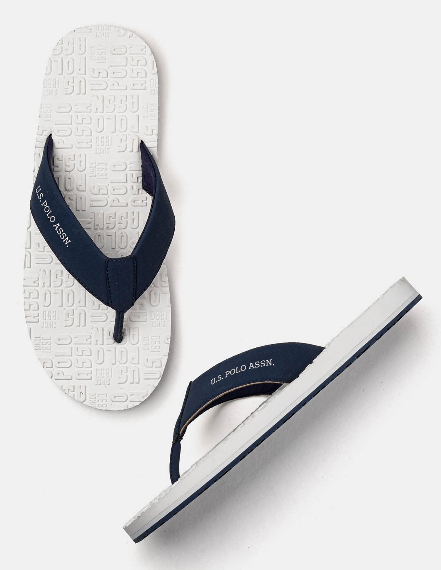 Men Rodri Brand Printed Flip Flops White - U.S. POLO ASSN. | Large