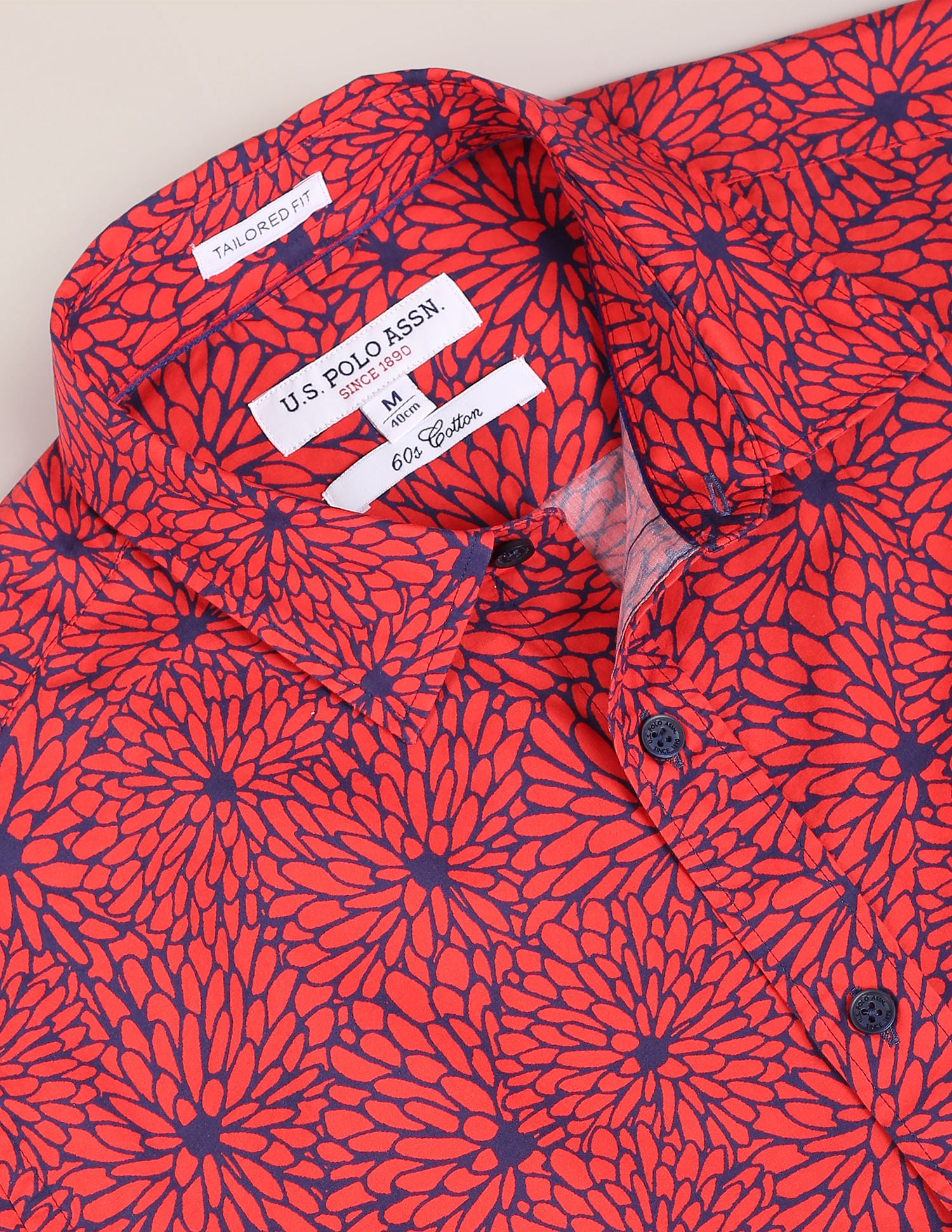 Graphic Print Cotton Shirt Red - U.S. POLO ASSN. | Large