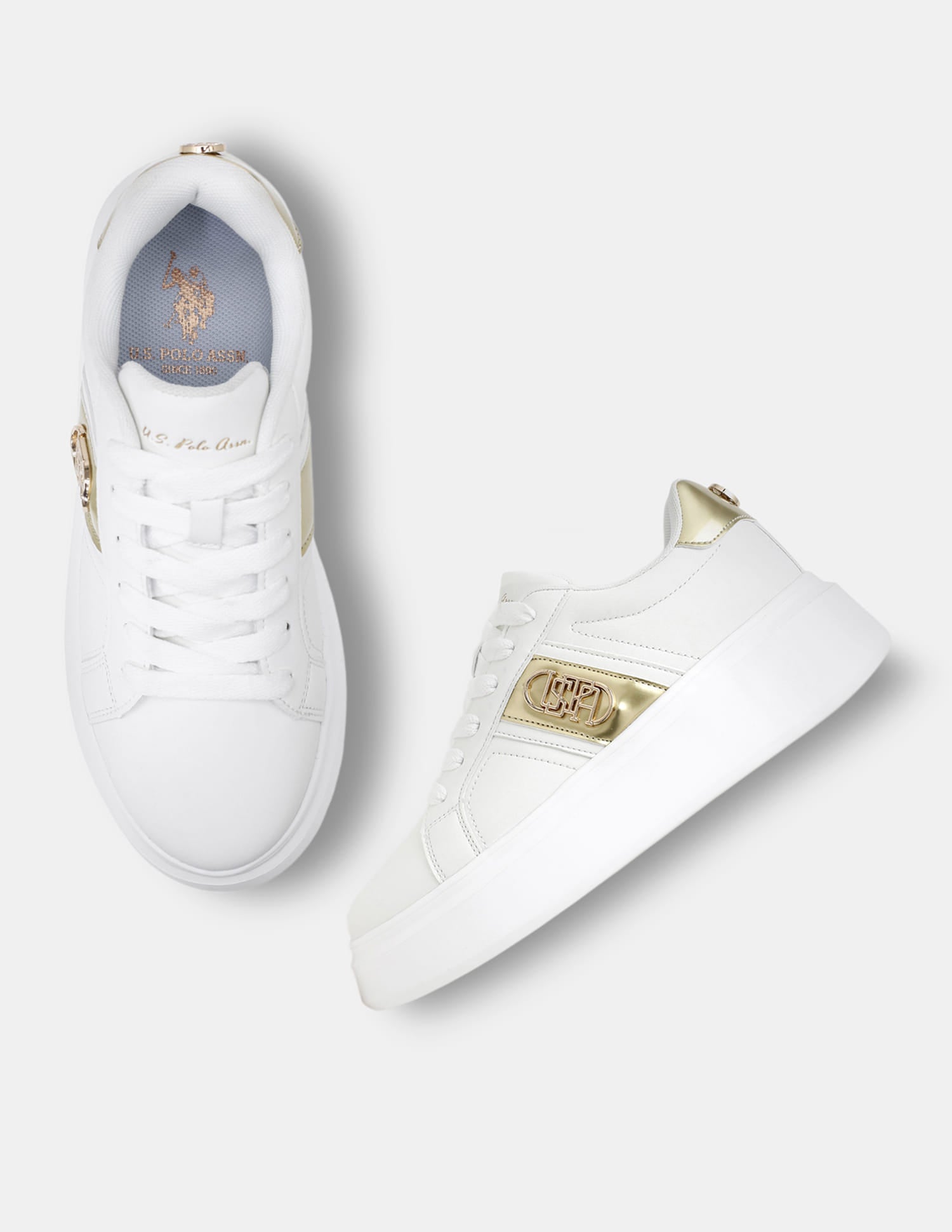 Women Nella Round Toe Sneakers Off White - U.S. Polo Assn. India | Large