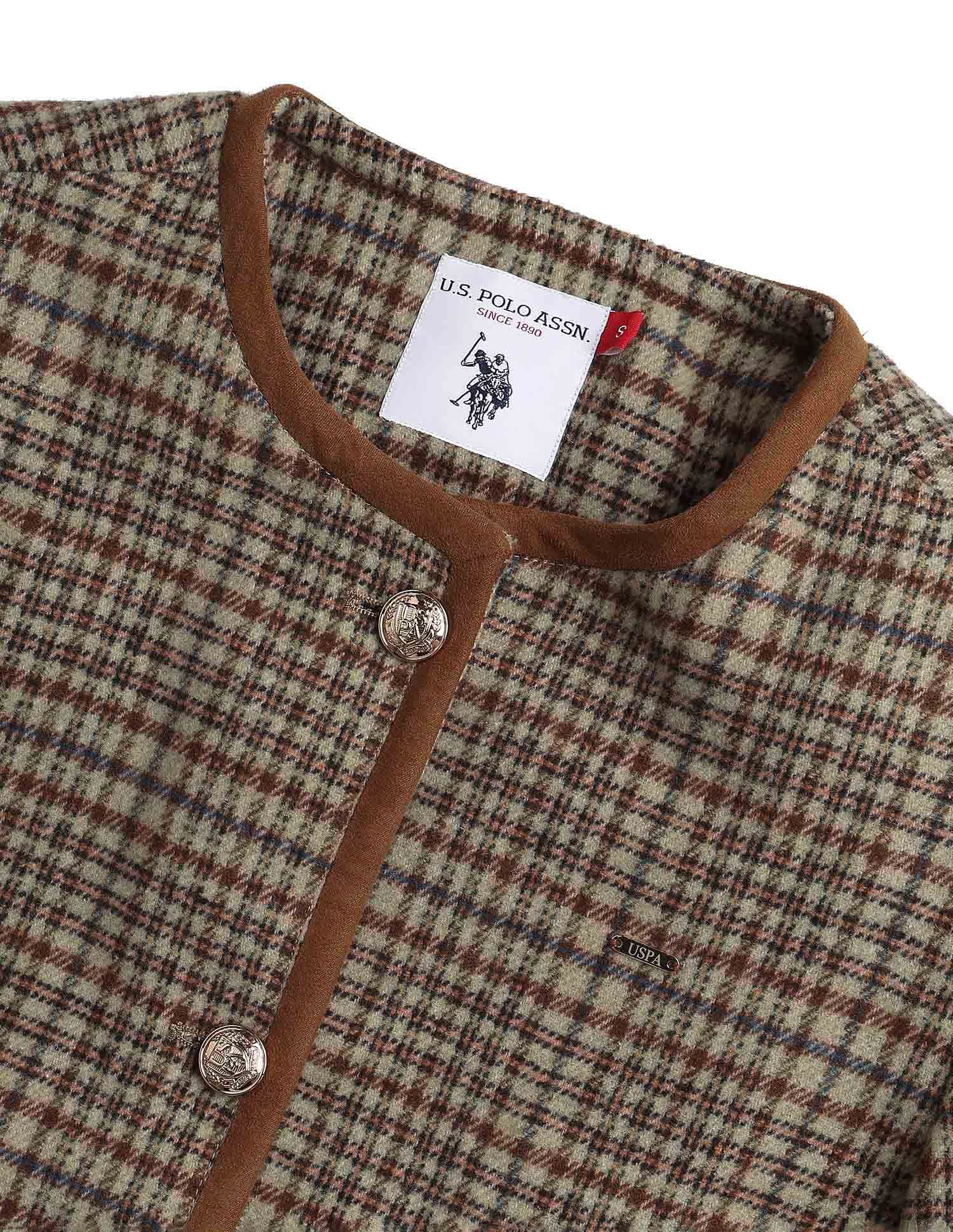 Checked Regular Fit Round Neck Jacket Multi-colour - U.S. POLO ASSN. | Large