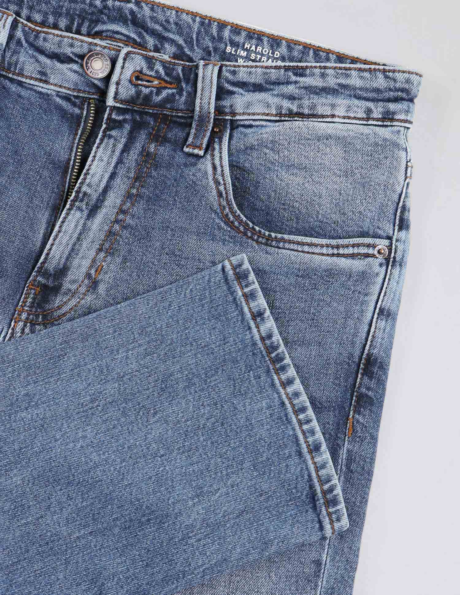 Harold Slim Straight Fit Blue Vintage Jeans Dark Wash - U.S. Polo Assn. India | Large