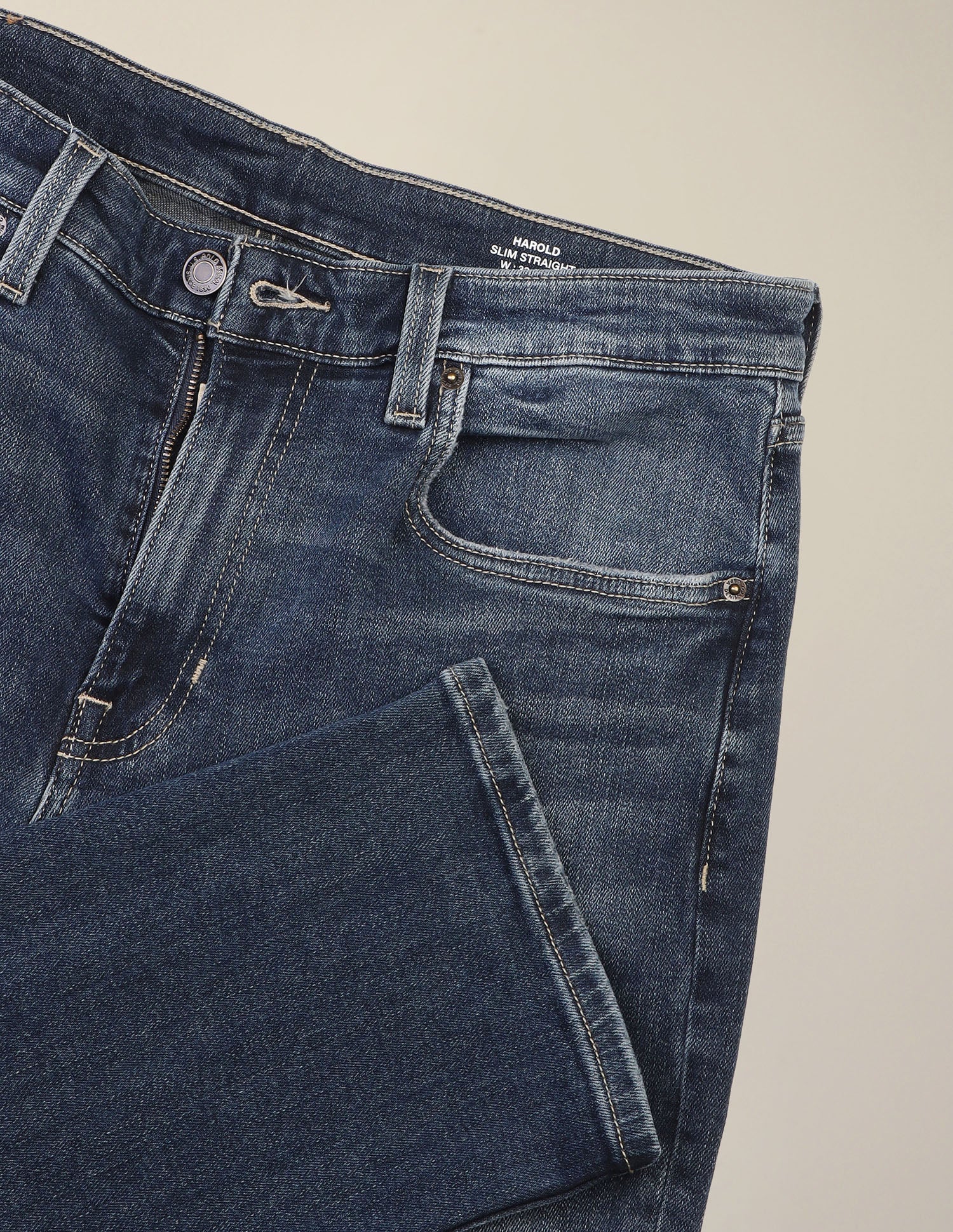 Harold Slim Straight Fit Blue Jeans Dark Blue - U.S. Polo Assn. India | Large
