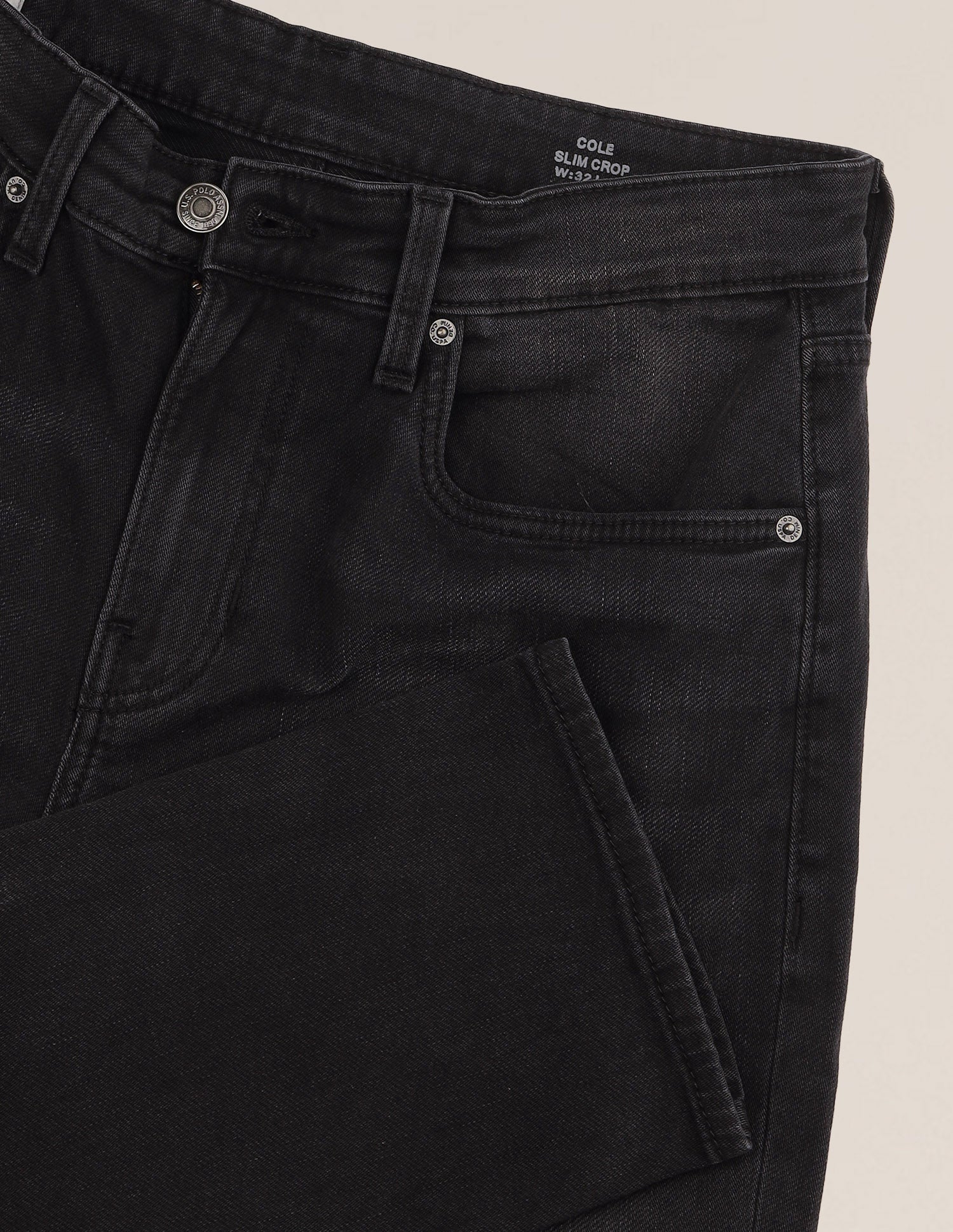 Cole Comfort Cropped Fit Black Jeans Black - U.S. Polo Assn. India | Large