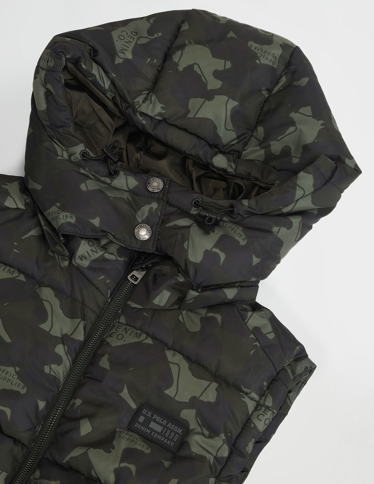 Camouflage Print Regular Fit Jacket Charcoal-Olive Camo - U.S. POLO ASSN. | Large