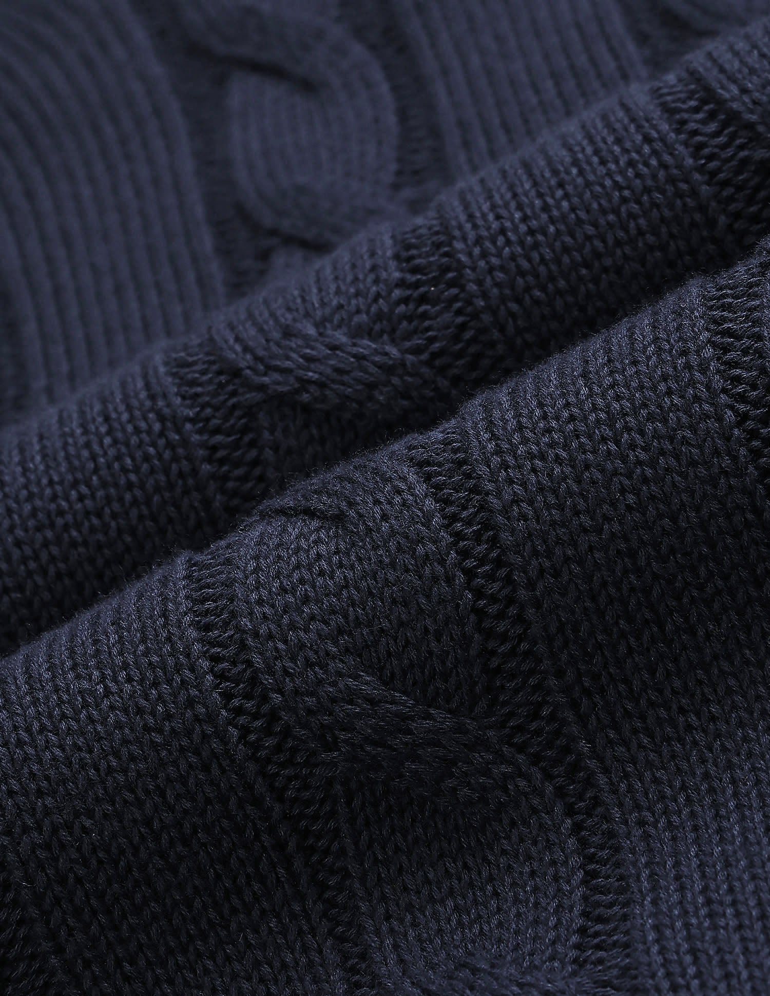 Patterned Cable Knit Regular Fit Sweater Navy - U.S. Polo Assn. India | Large