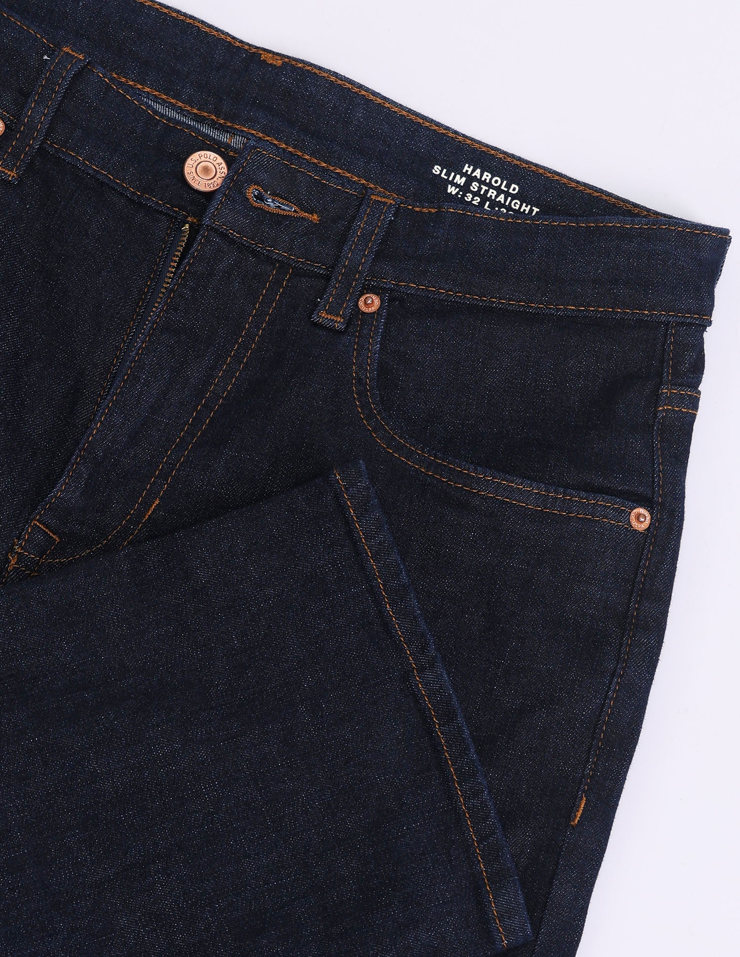 Harold Slim Straight Fit Blue Jeans Dark Wash - U.S. POLO ASSN. | Large