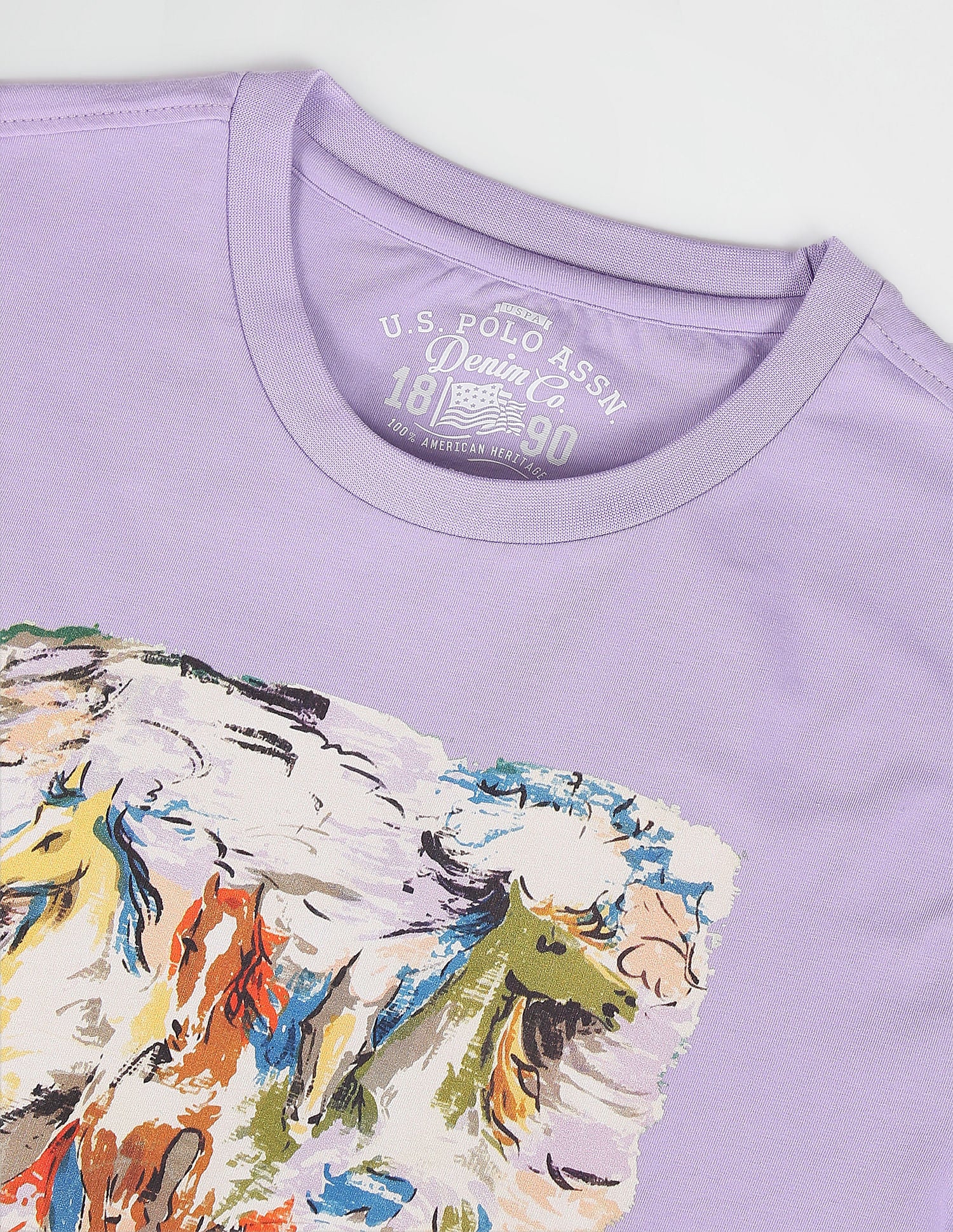 Graphic Print Cotton T-Shirt Purple - U.S. POLO ASSN. | Large