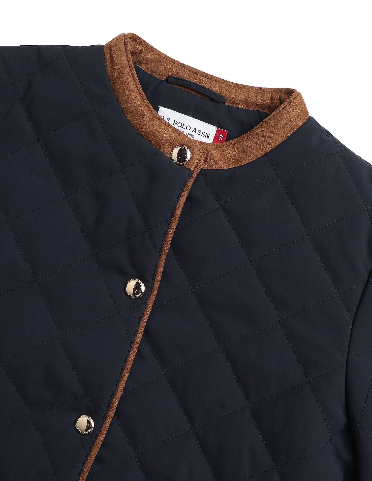 Solid Regular Fit High Neck Jacket Blue - U.S. POLO ASSN. | Large