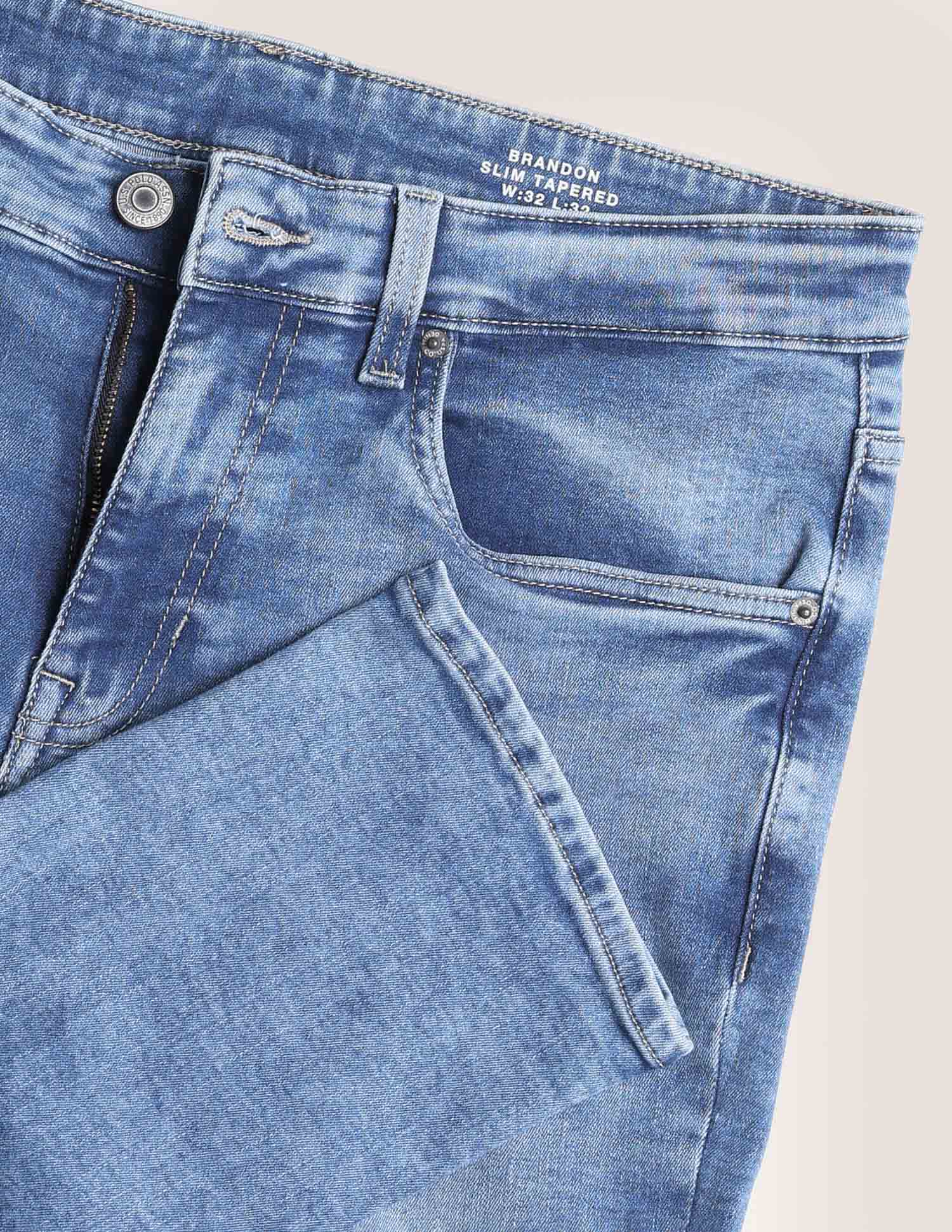 Brandon Slim Tapered Fit Blue Jeans Light Blue - U.S. POLO ASSN. | Large