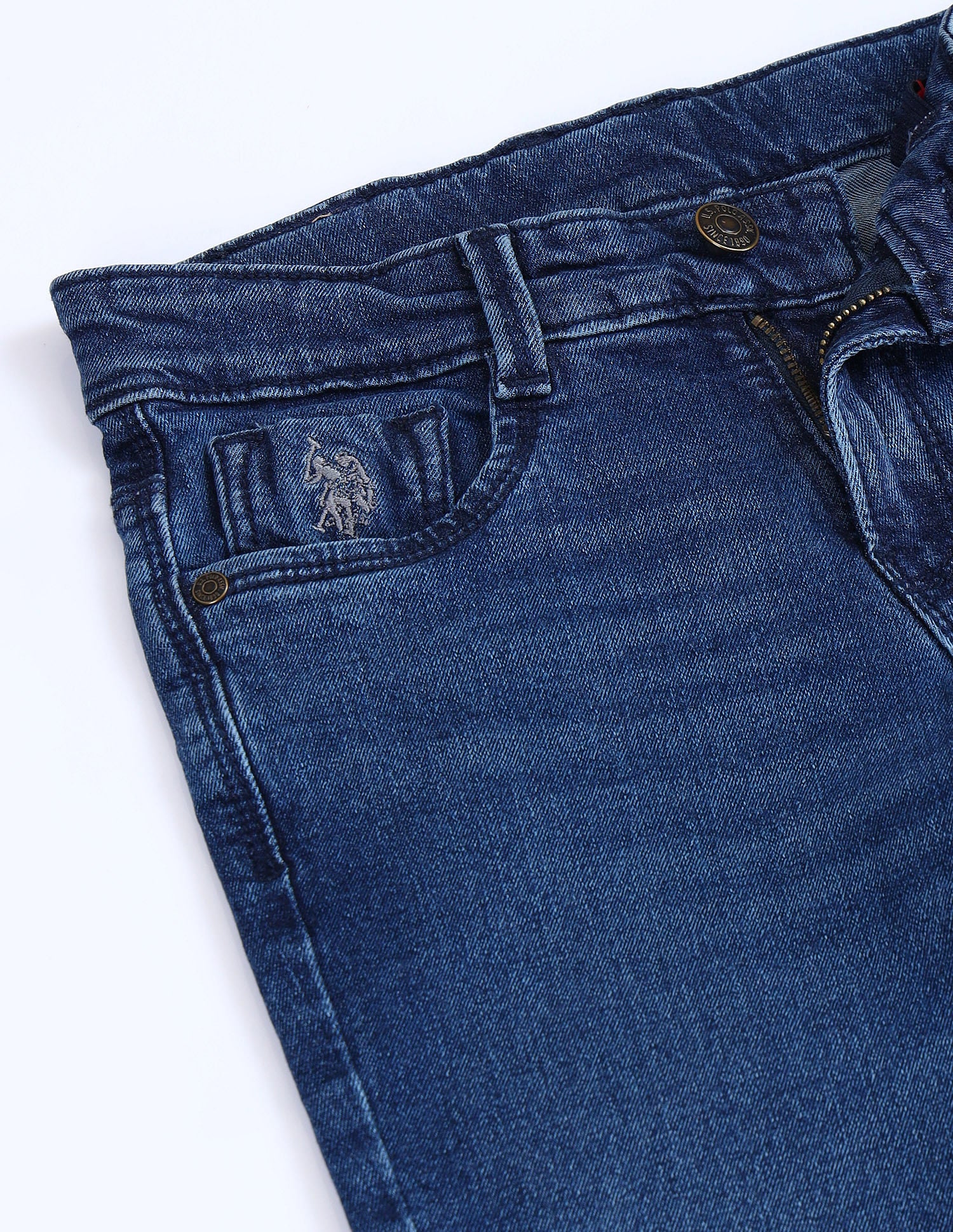 Slim Fit Stone Washed Jeans Dark Blue - U.S. POLO ASSN. | Large