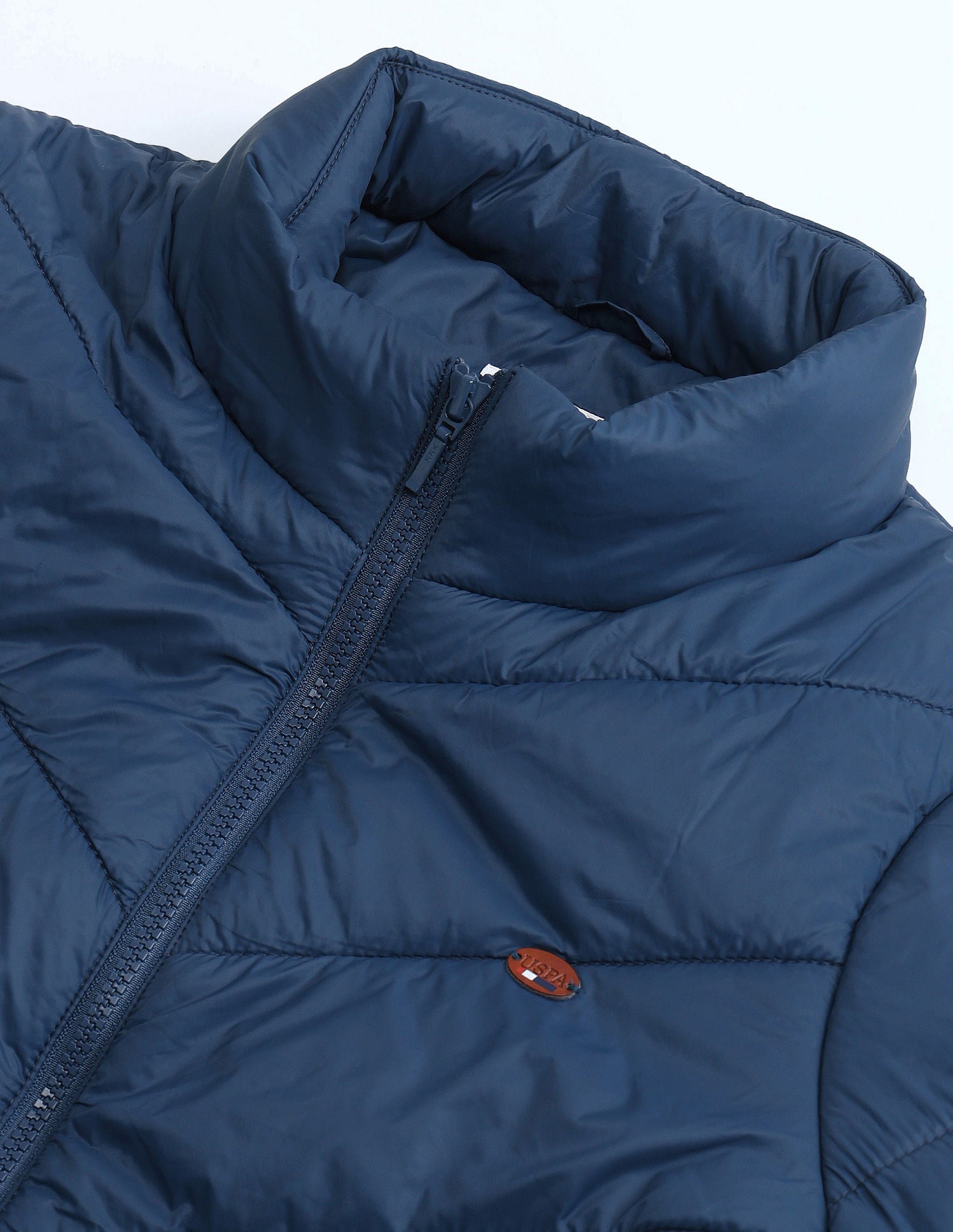 Longline High Neck Puffer Jacket Denim - U.S. POLO ASSN. | Large