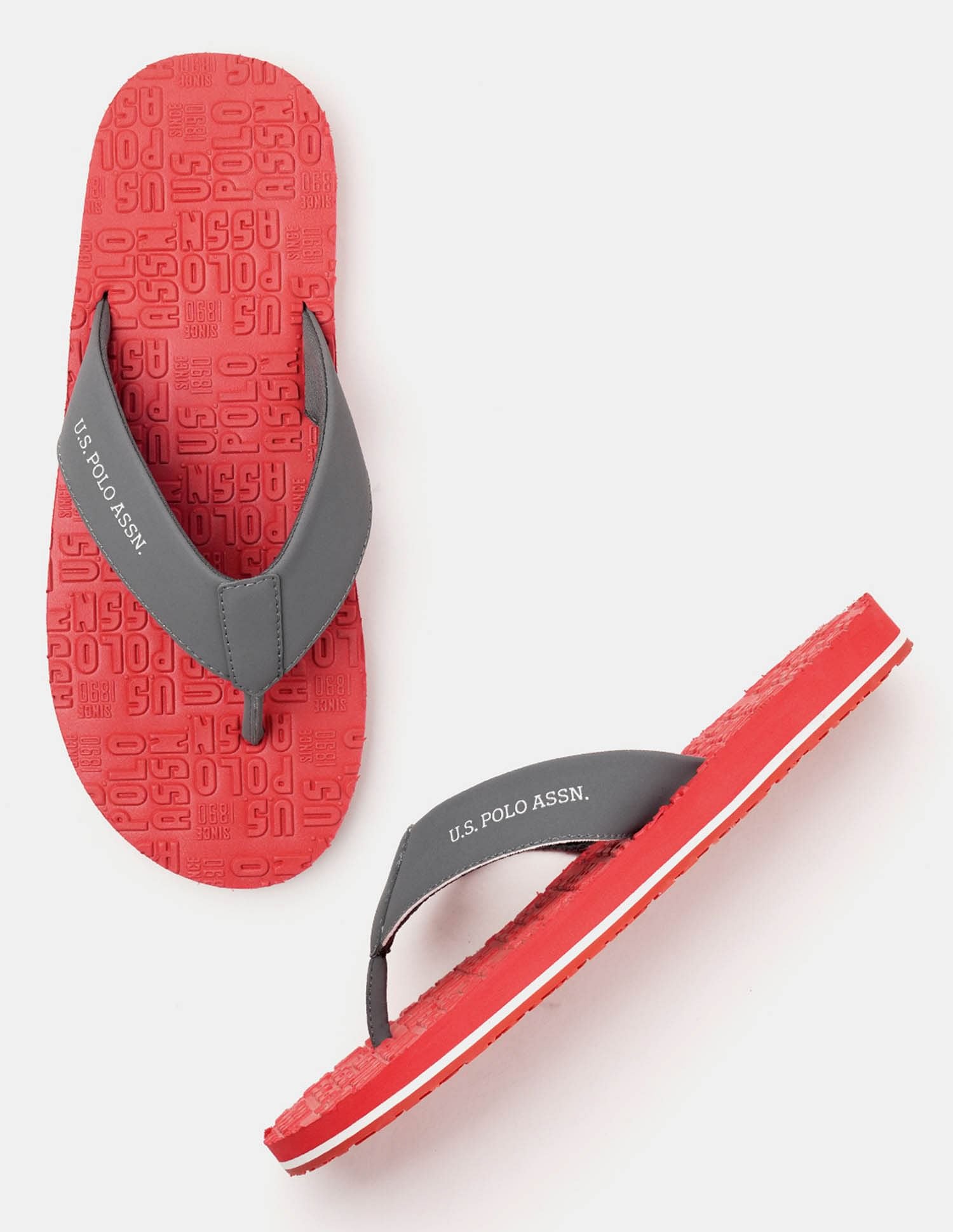 Men Rodri Brand Printed Flip Flops Orange - U.S. POLO ASSN. | Large