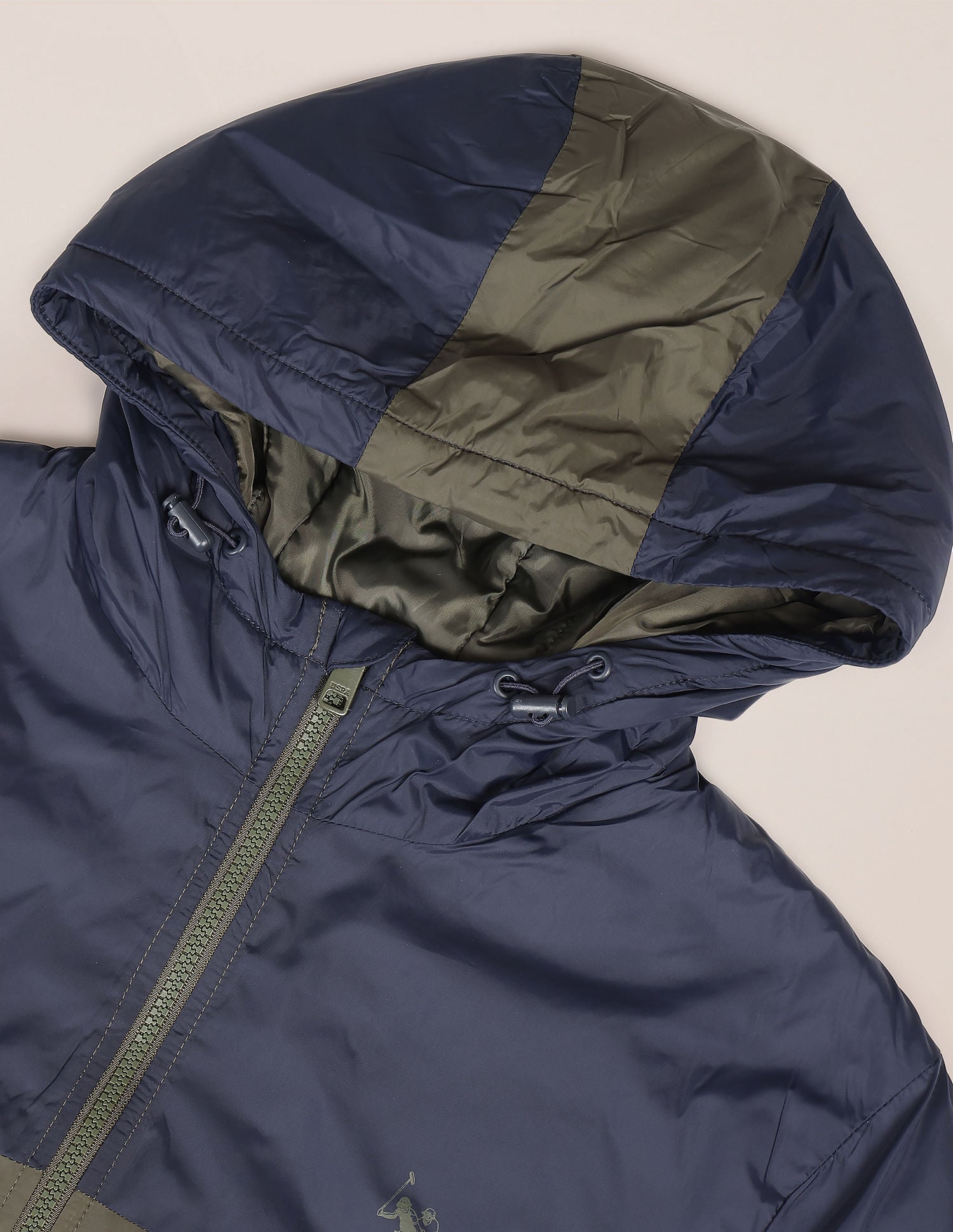 Colour Block Hooded Jacket Olive - U.S. POLO ASSN. | Large