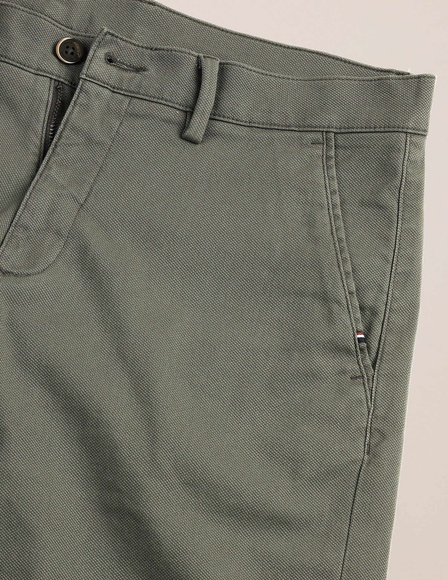 Slim Straight Fit Dobby Shorts Olive - U.S. Polo Assn. India | Large