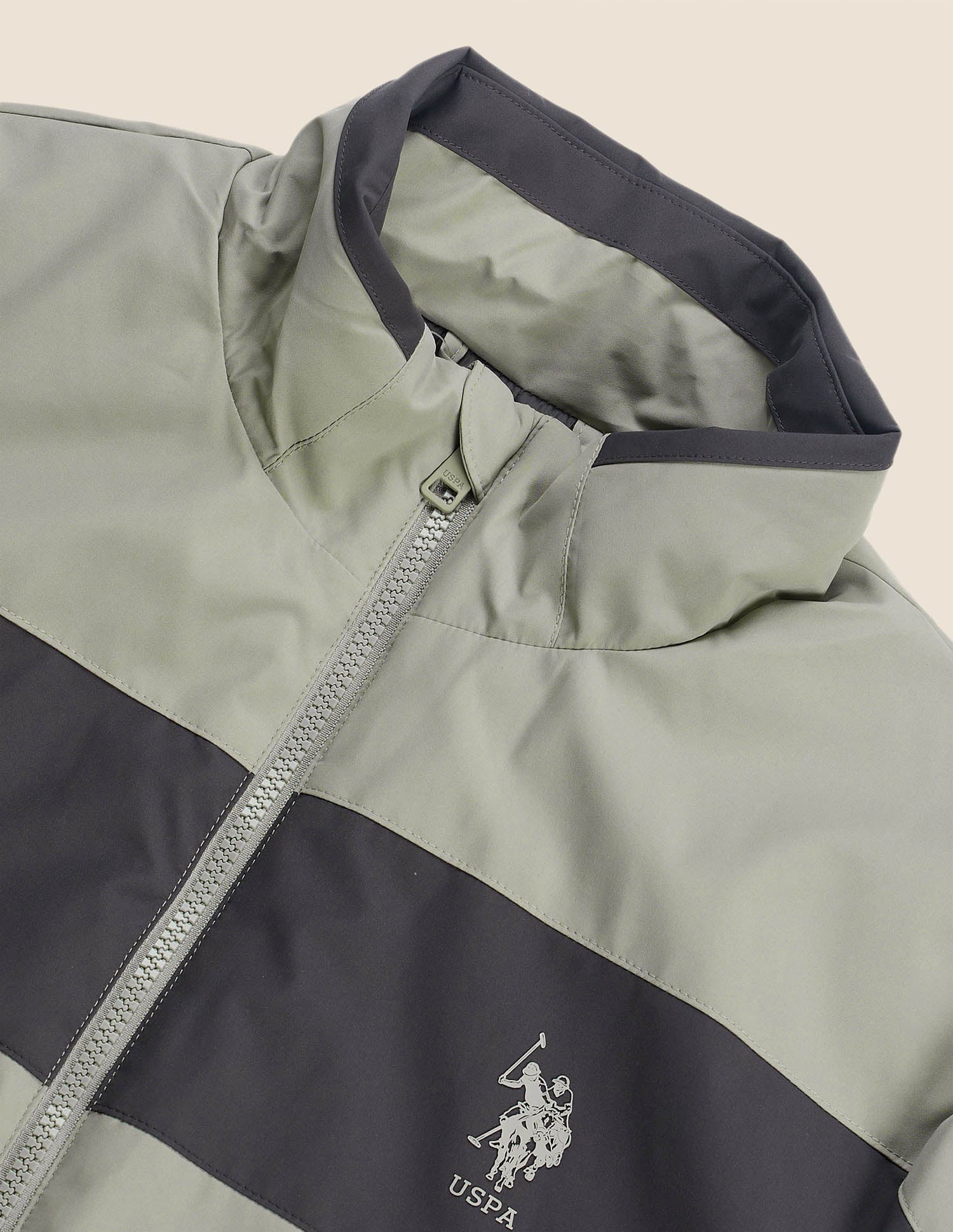 Colourblocked Regular Fit Jacket Green - U.S. Polo Assn. India | Large