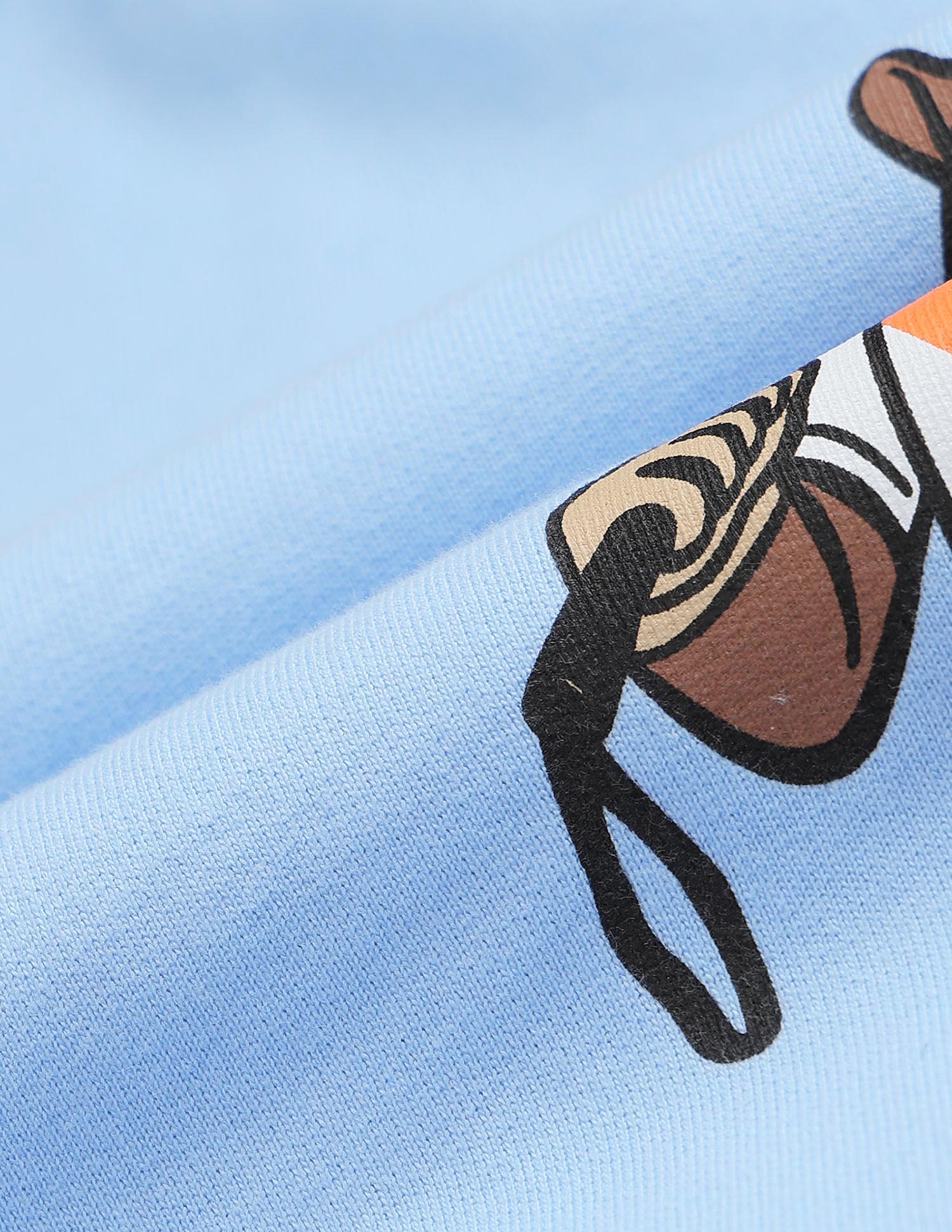 Boys Graphic Printed Boxy Fit Polo Shirt Light Blue - U.S. POLO ASSN. | Large