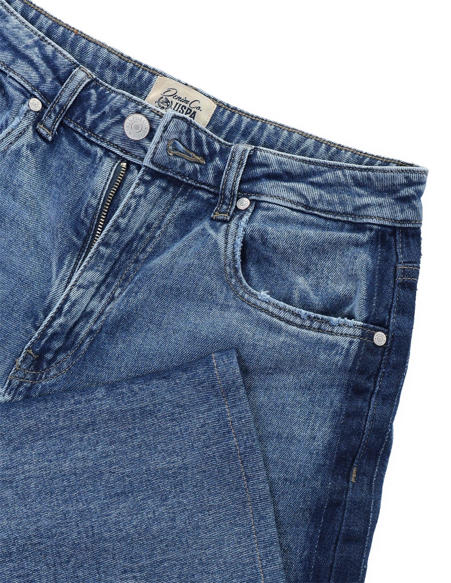 Whiskered Baggy Fit Jeans Blue - U.S. Polo Assn. India | Large