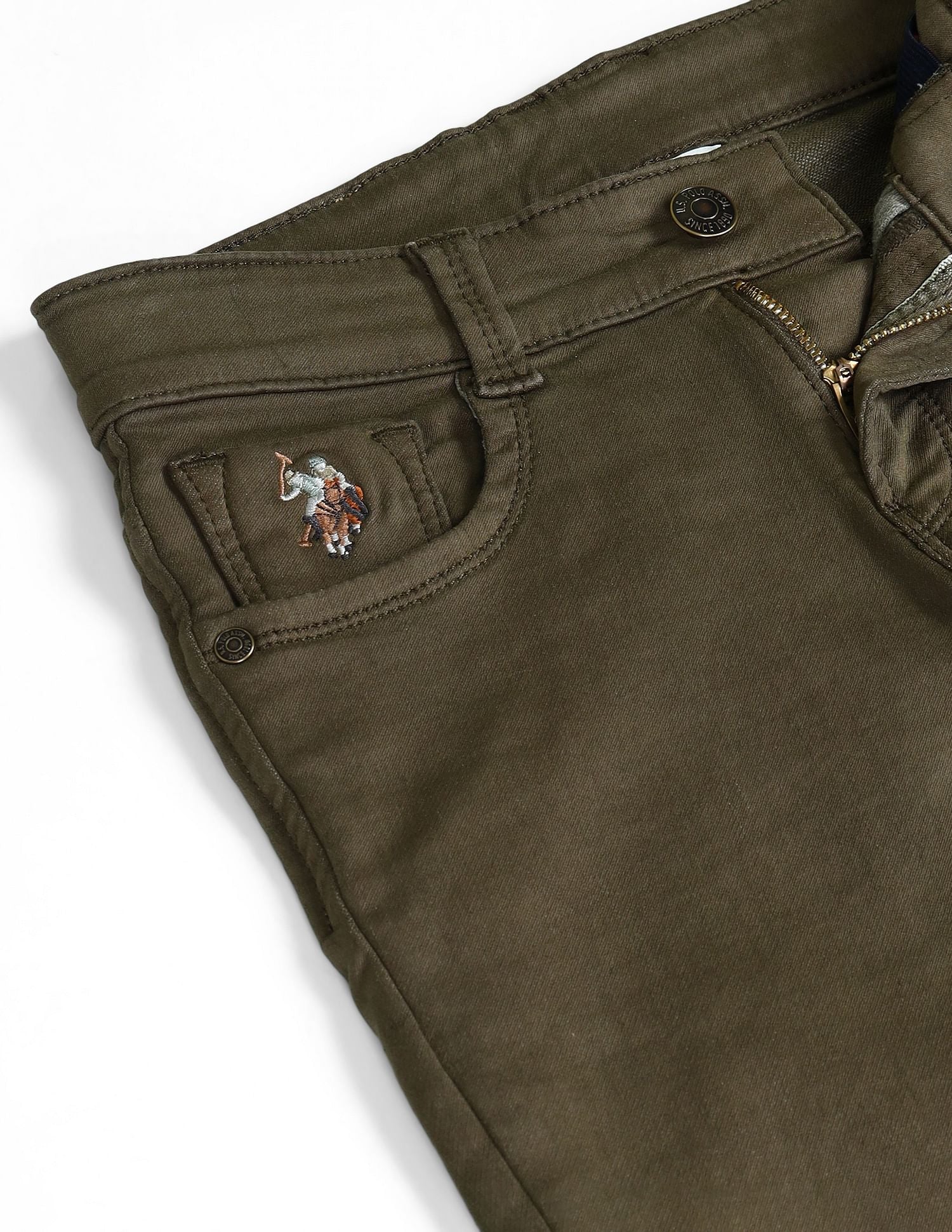 Slim Fit Rinsed Jeans Olive - U.S. POLO ASSN. | Large