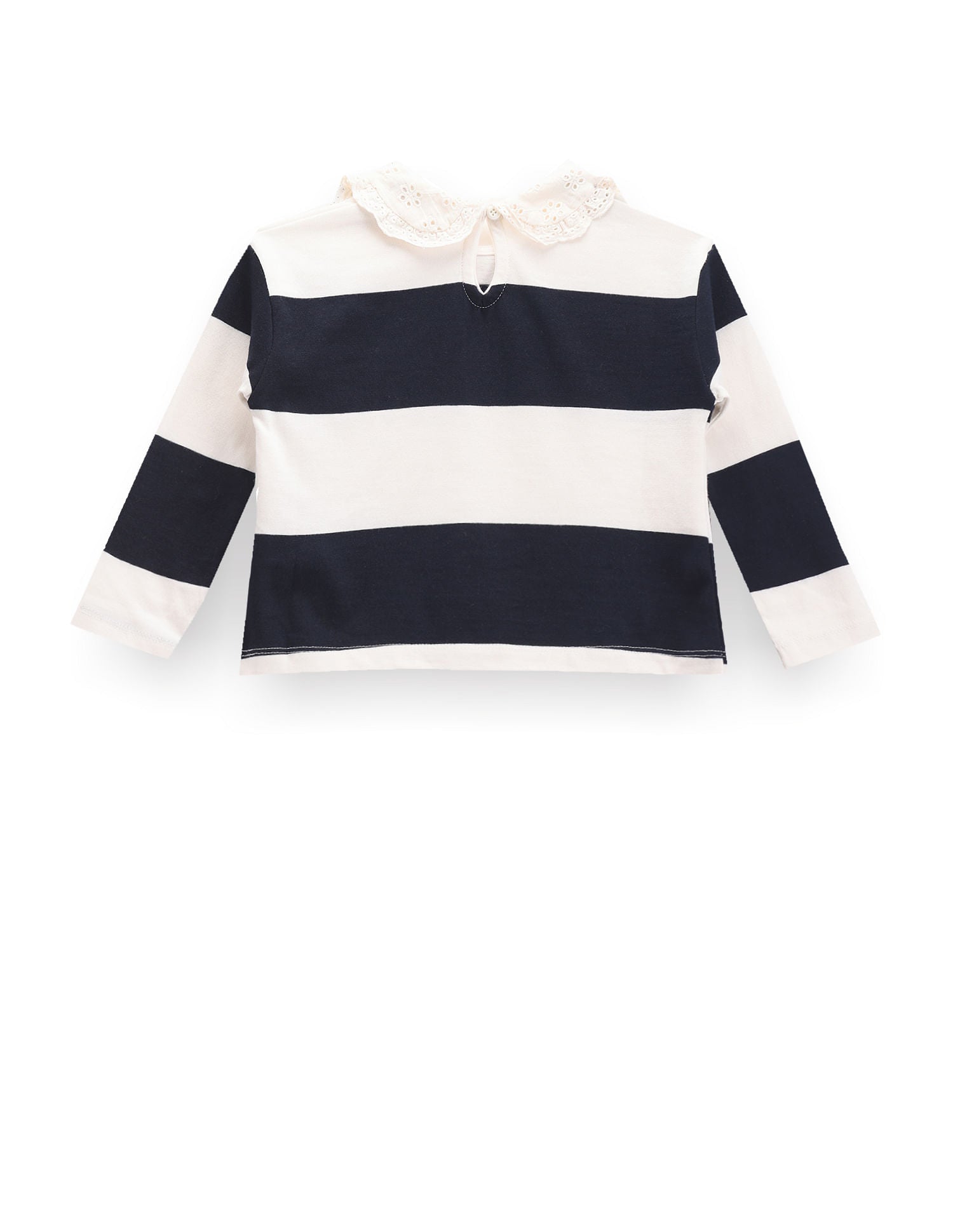 Girls Long Sleeve Horizontal Stripe Polo Shirt Navy - U.S. POLO ASSN. | Large