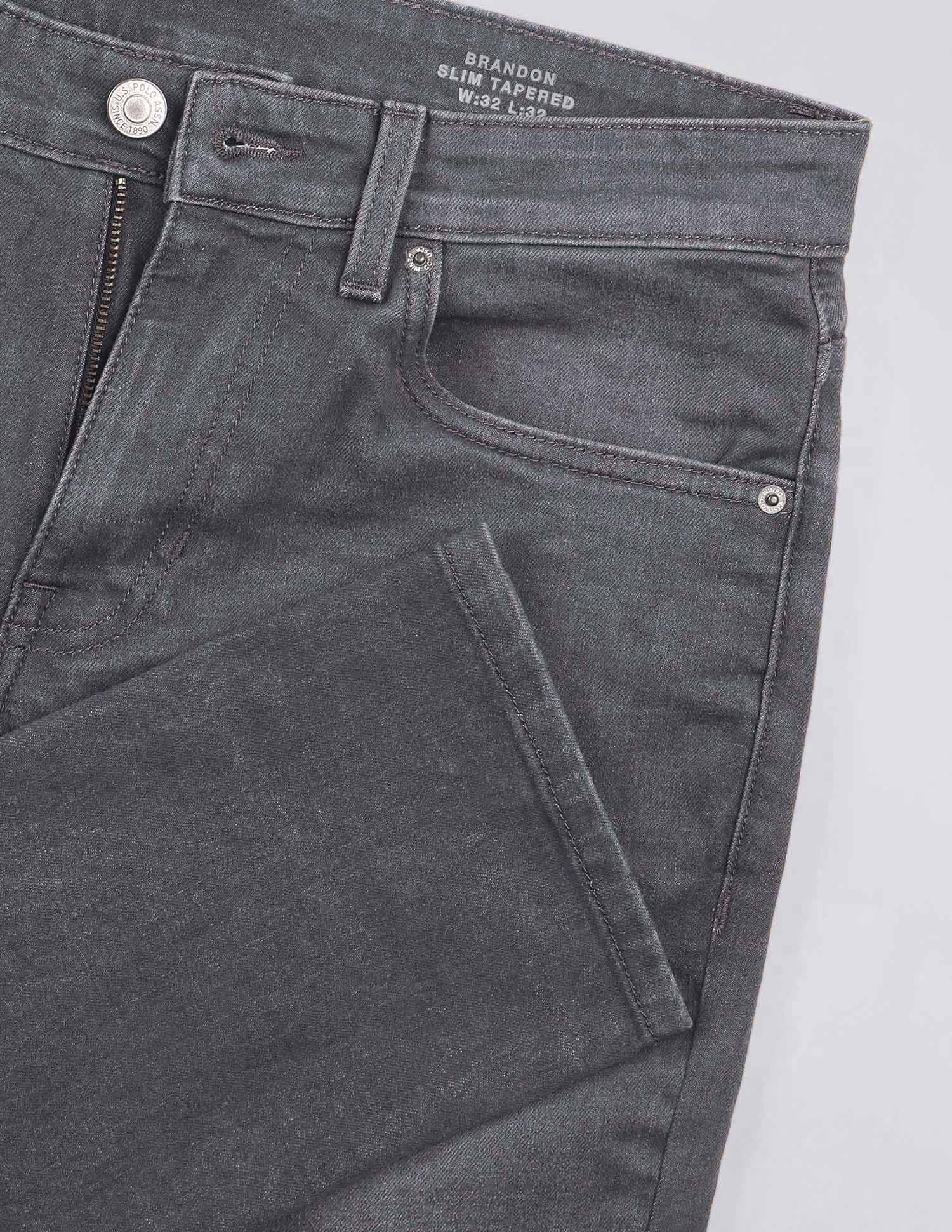 Brandon Slim Tapered Fit Grey Jeans Grey - U.S. POLO ASSN. | Large