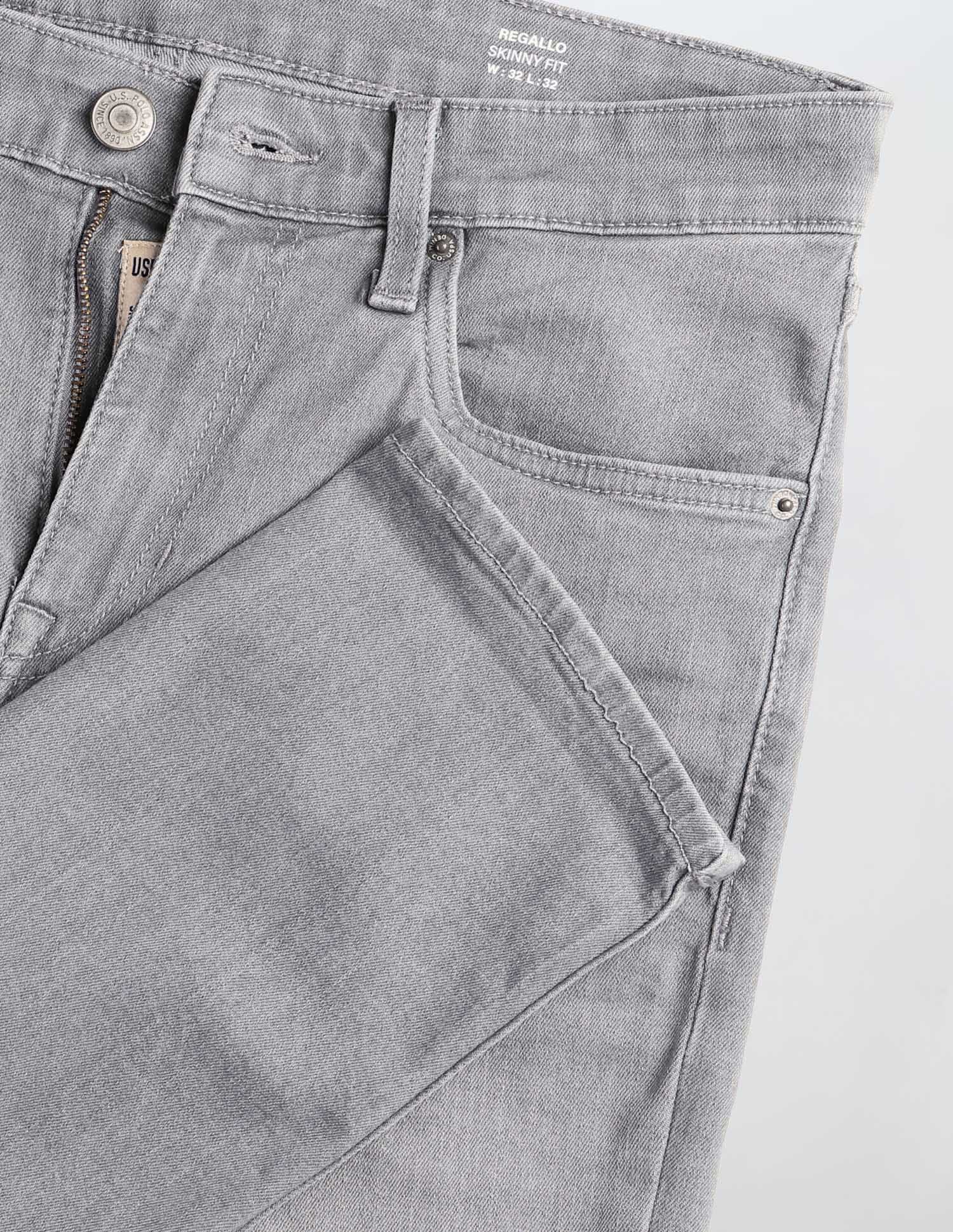 Regallo Skinny Fit Grey Jeans Mid Grey Wash - U.S. POLO ASSN. | Large